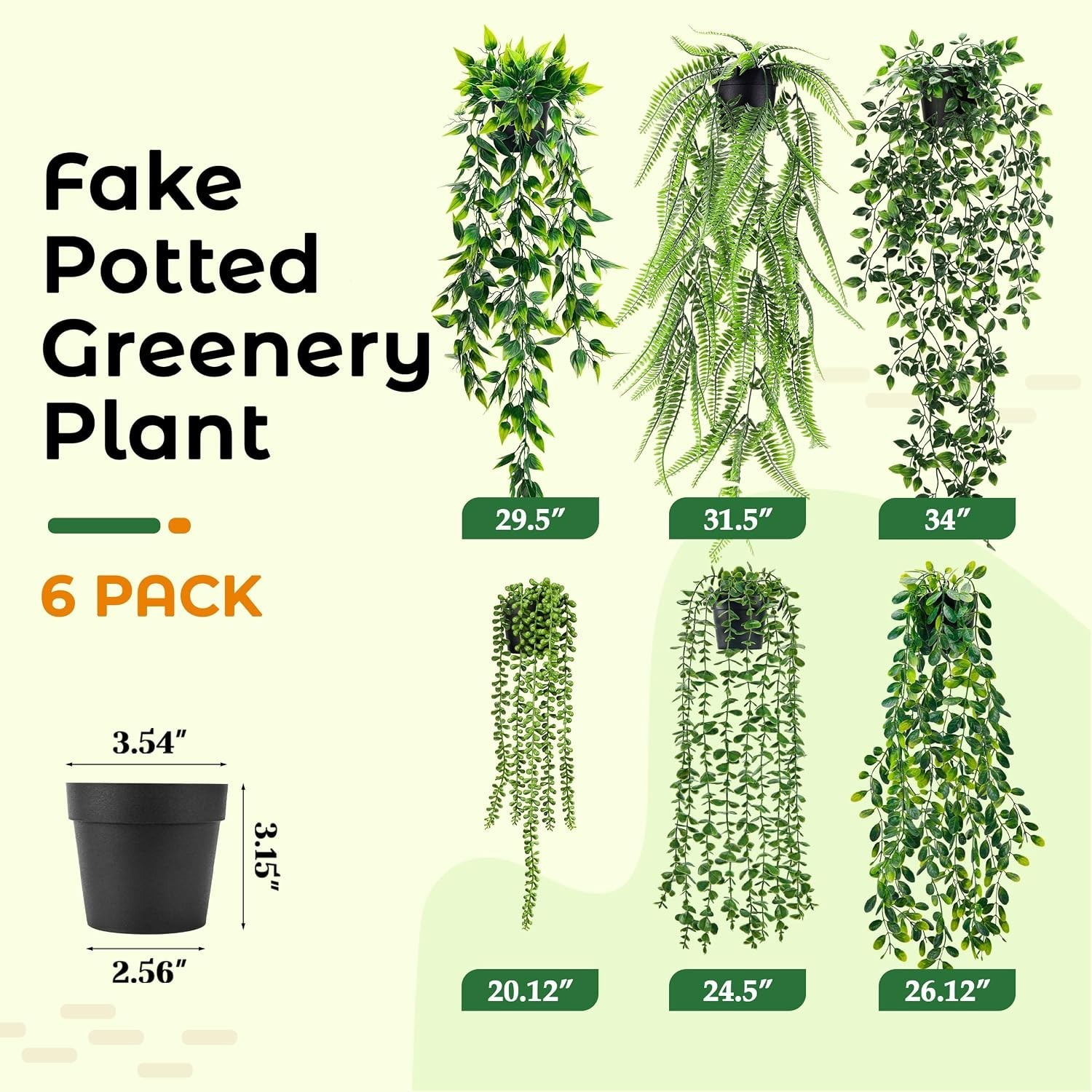 Versatile 6pcs Hanging Faux Plants – Perfect Eucalyptus Vines for Stylish Spaces