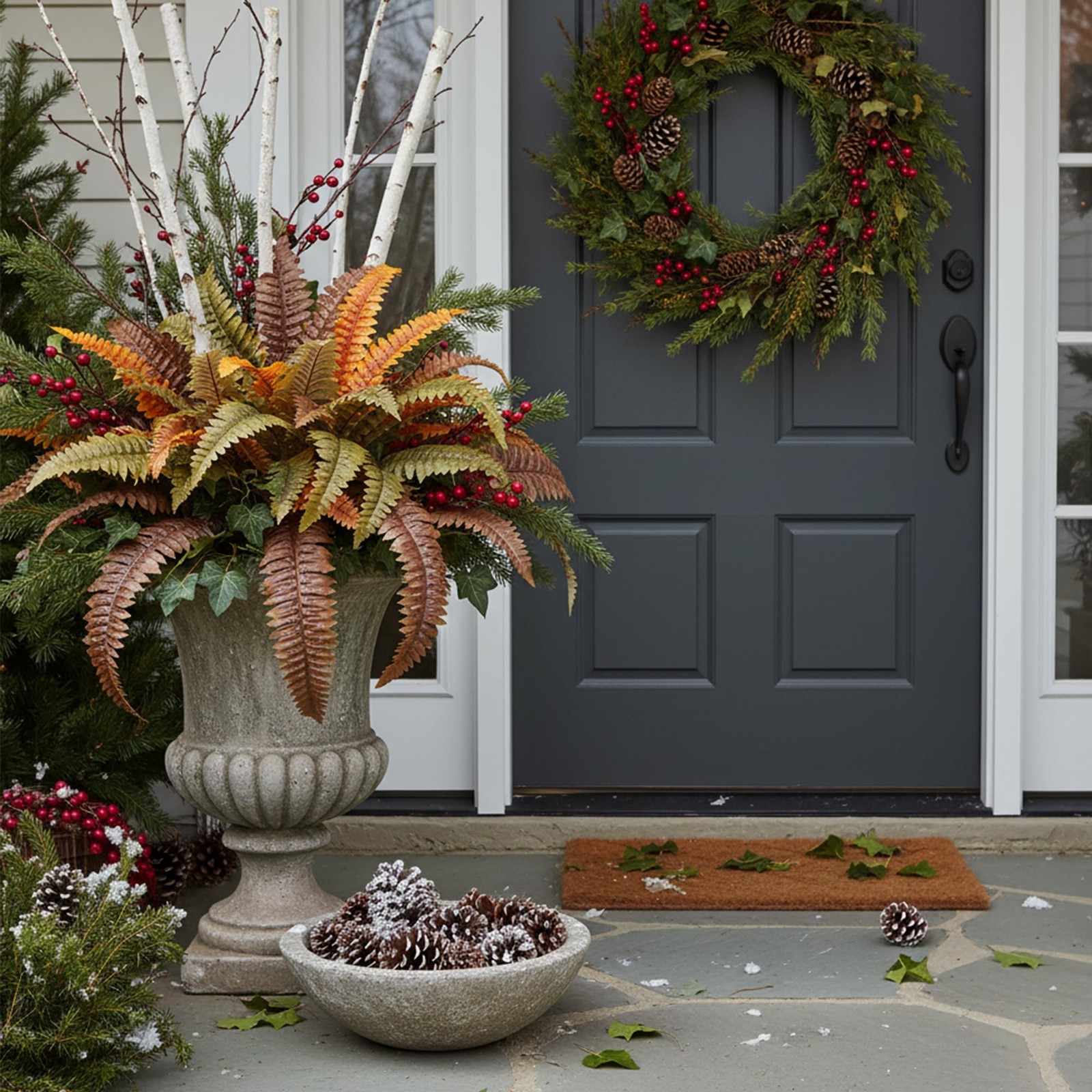 Artificial Plants Faux Fern, Artificial Ferns for Outdoors Indoors, 45 Inch L…