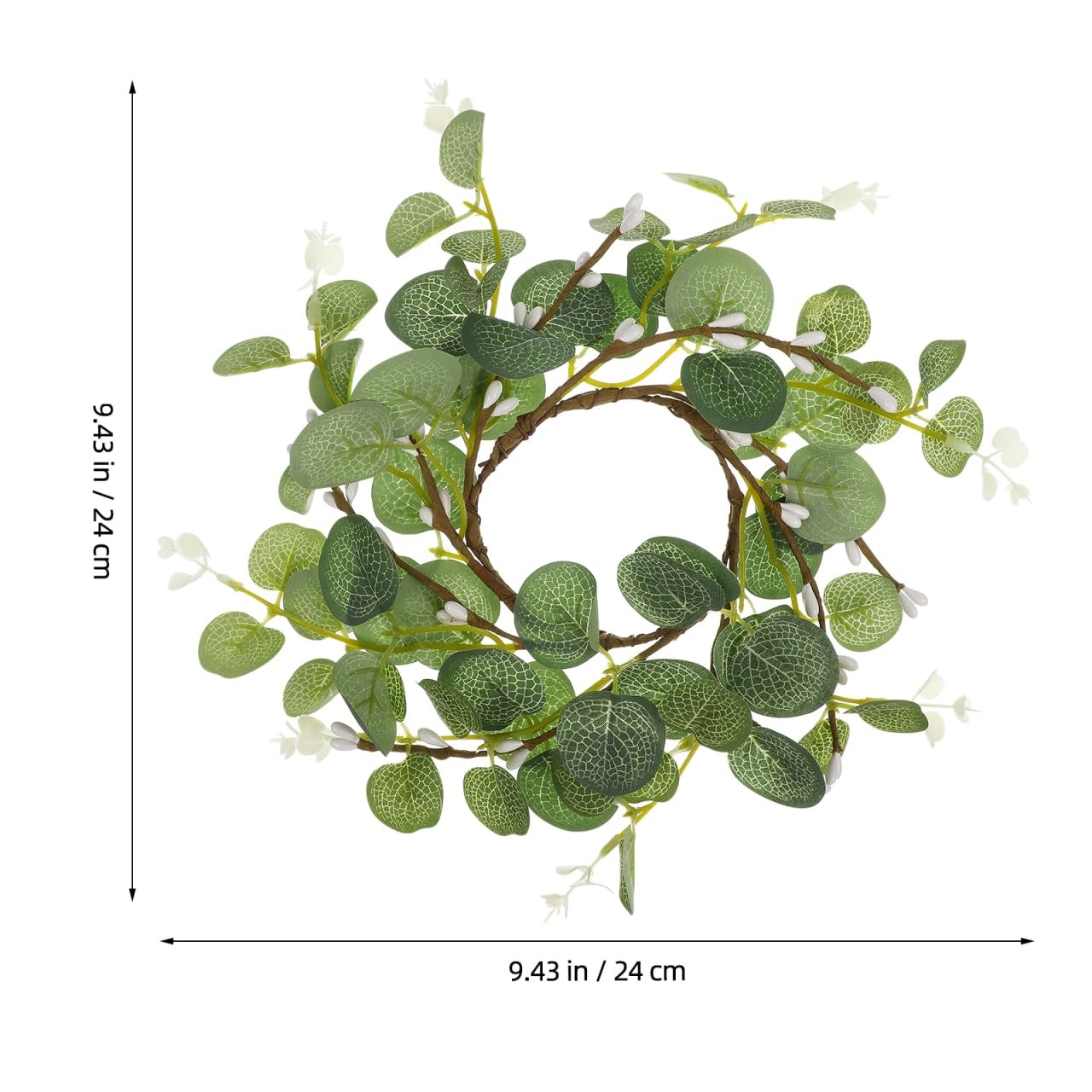 Easter Eucalyptus Candle Wreath,4pcs Small Eucalyptus Candle Rings Wreaths, A…
