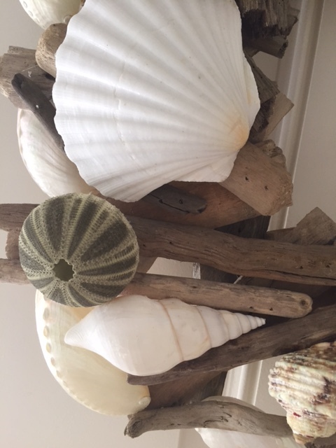 Beach Decor Handmade Seashell and Starfish Driftwood Wreath – Coastal Home Decor