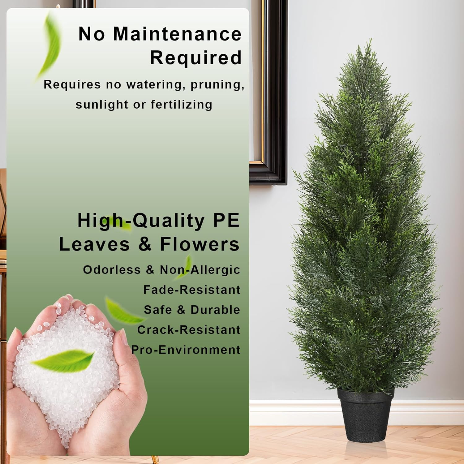 Set of 2 UV Resistant 3FT Artificial Cedar Trees for Outdoor Decor
