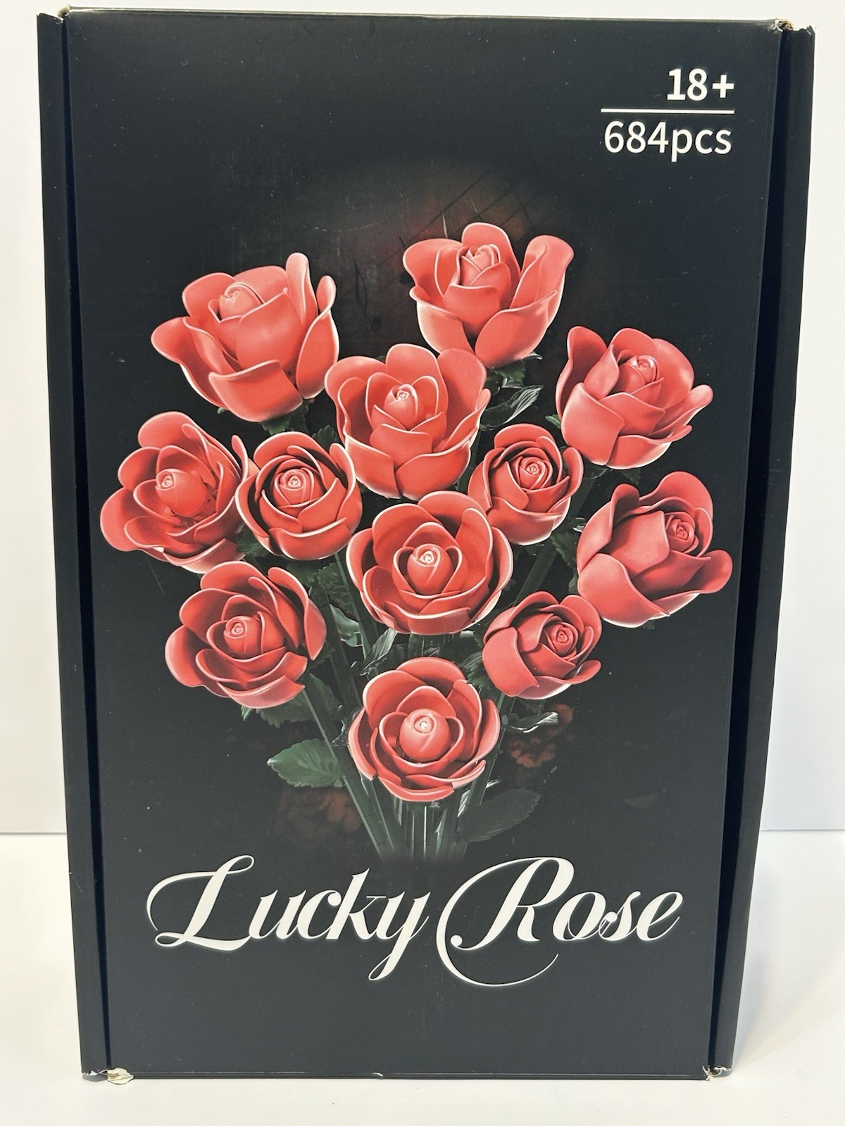 Lucky Rose DIY Botanical Bouquet Flower Building Kit 684 Pc. Pink Roses New