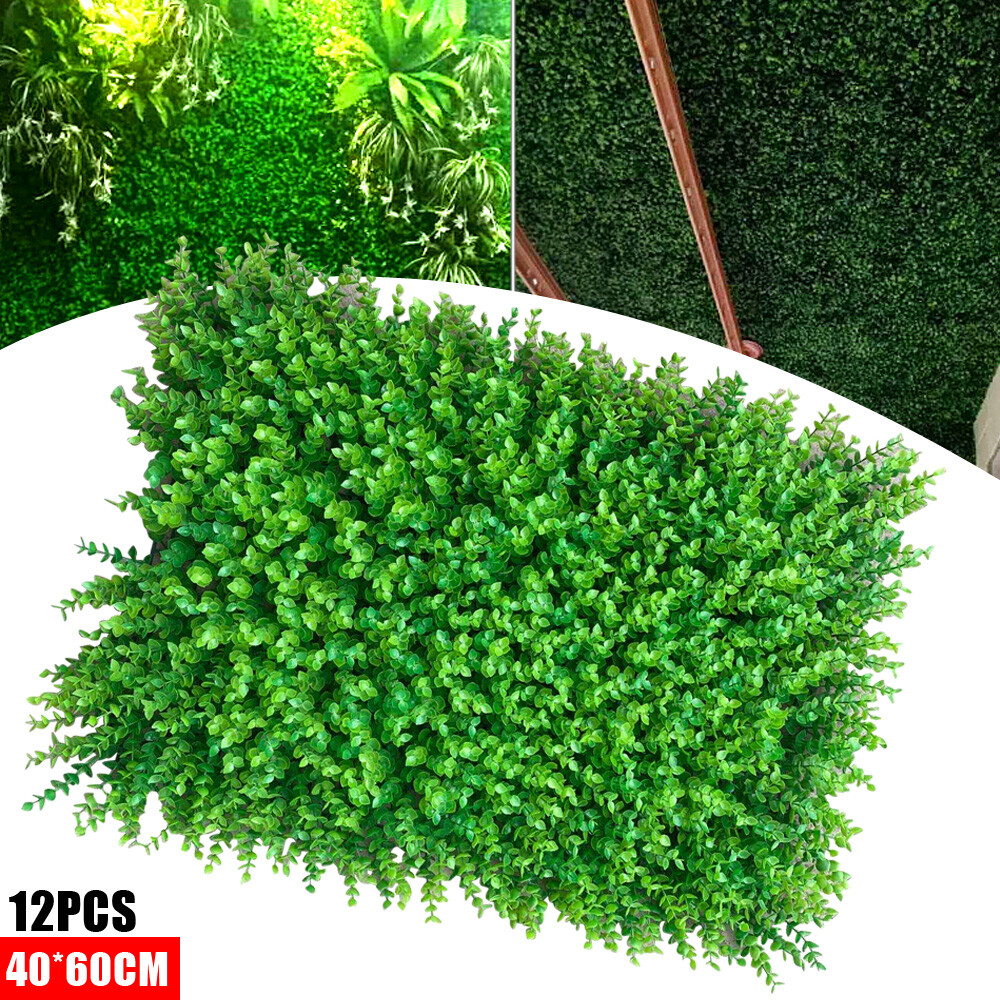 12pc 24″x16″ Artificial Boxwood Hedge Mat Plant Panels Greenery Walls Outdoor