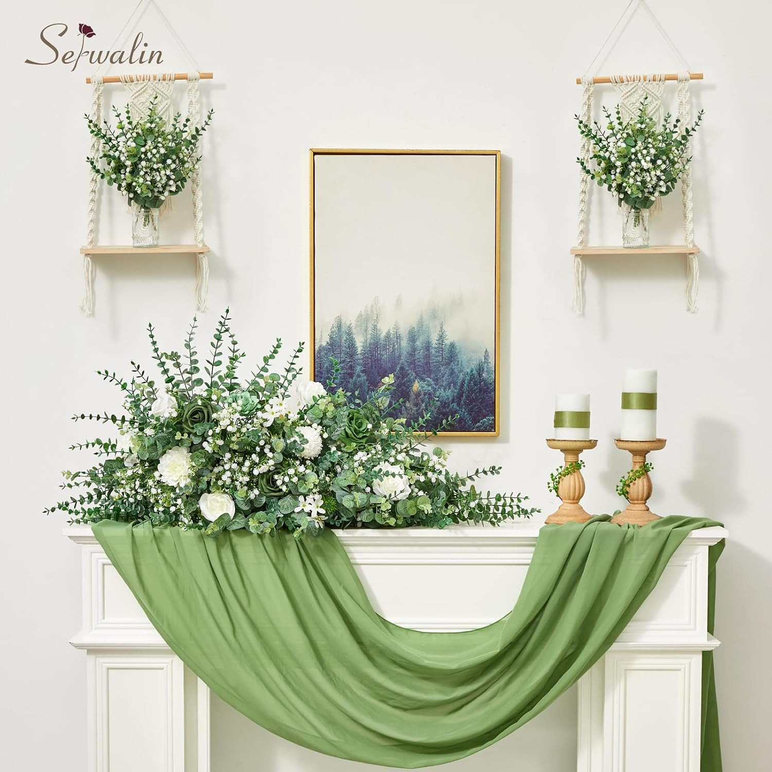 30PCS Mixed Eucalyptus Greenery Stems & Baby’S Breath Flowers Bulk | 3 Kinds Art