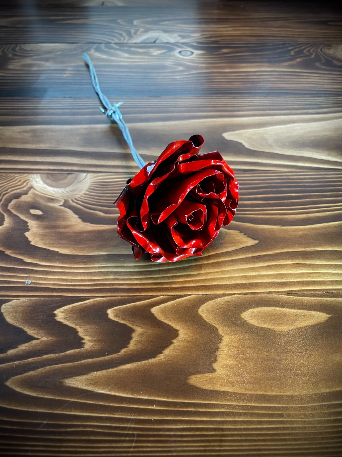 VALENTINES Day Hand Crafted welded metal ROSE or ROSES Love GIFT W/Thorny Stem !