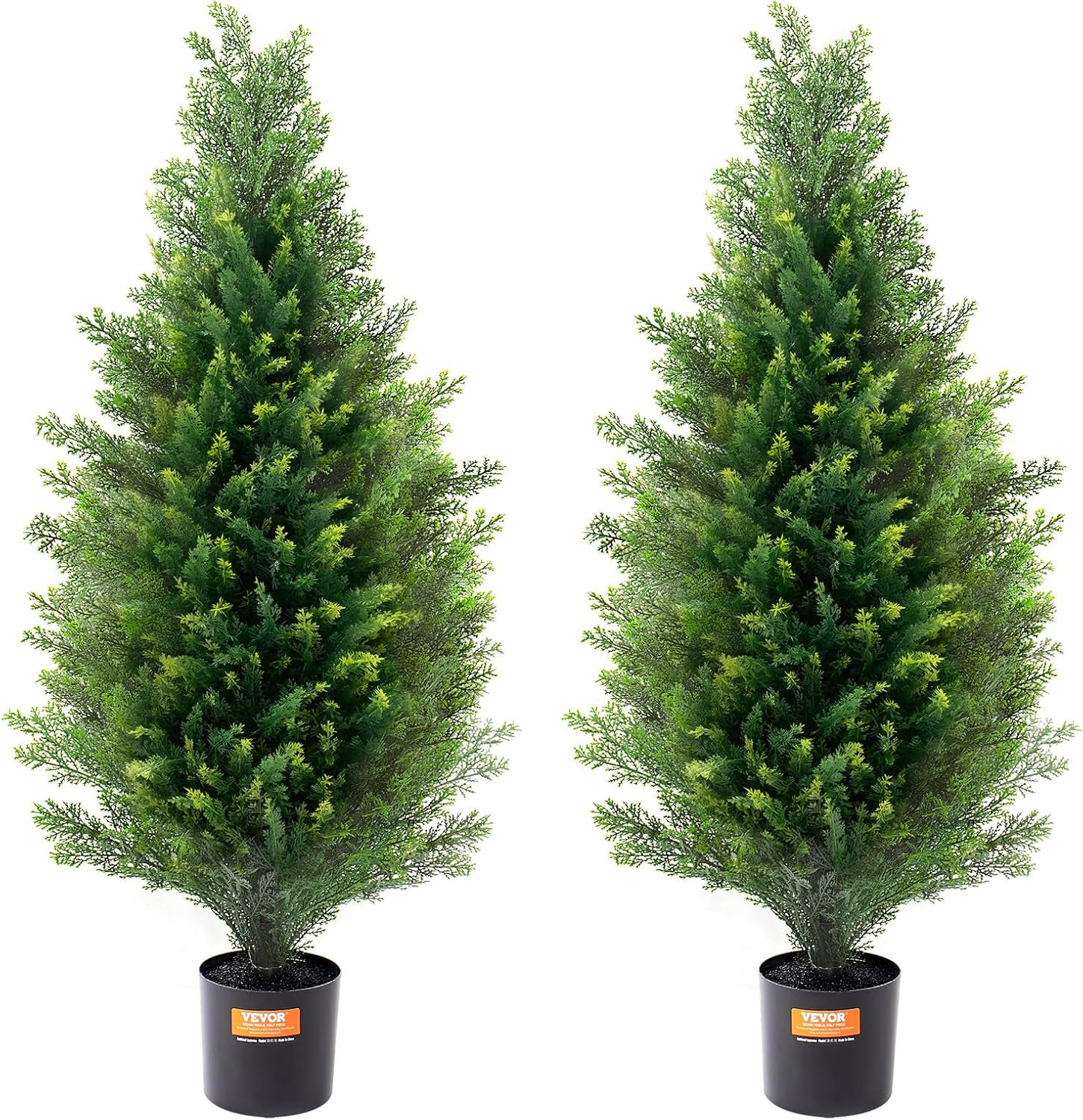 36″ Artificial Cedar Topiary Trees (2 Pack) with Extra Leaves & Pot