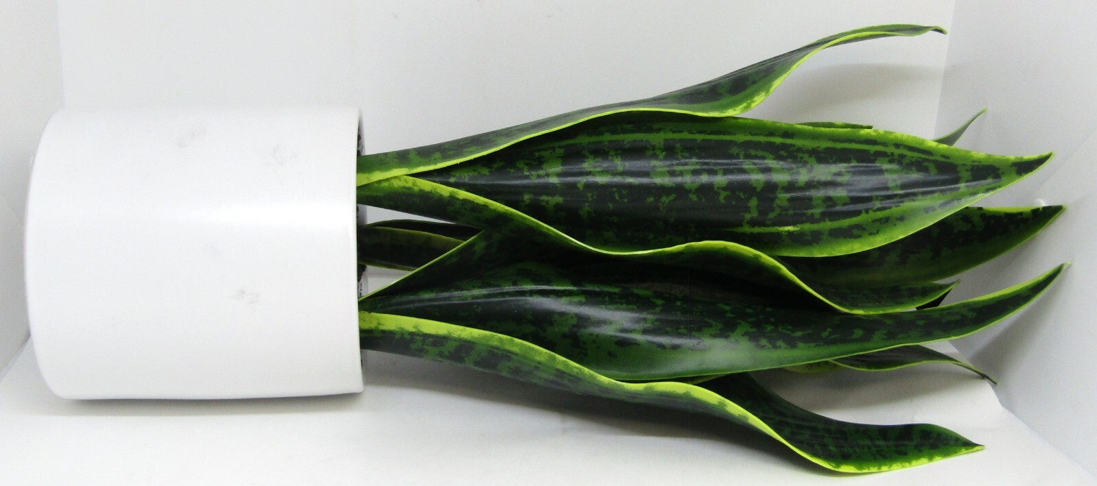 Fake Snake Plant 16″ Faux Potted Plant Artificial Snake Plant with White Ceramic