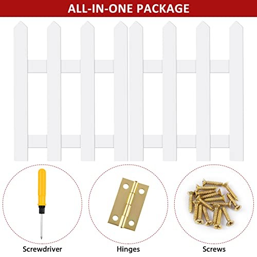 Pack Thick White Wooden Picket Fence – Tree Fence 15.7 x 12 Inches 8