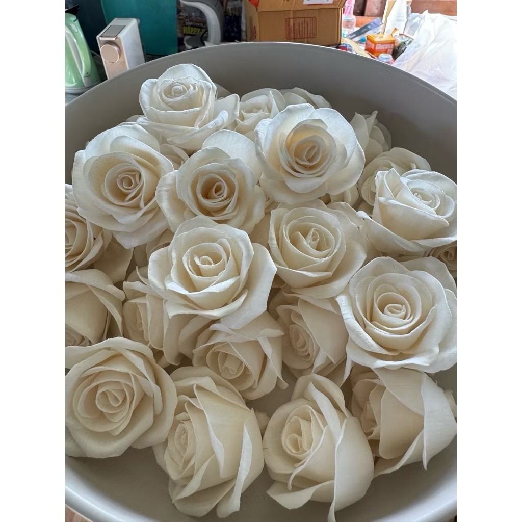 Handmade Diffuser Flower Rose Natural Sola Wood Set 5cm Decor Aroma Romance Wed