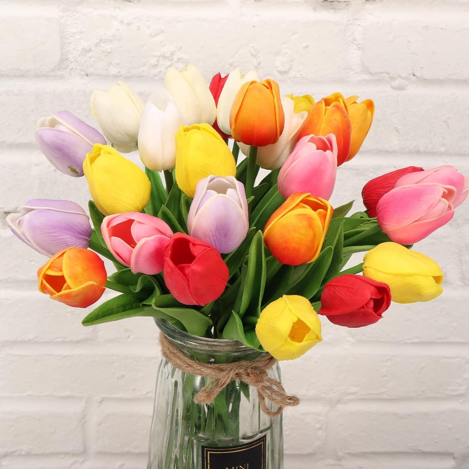 30pcs Real Touch Tulips PU Artificial Flowers Plants Decor, Multi Color Fake …