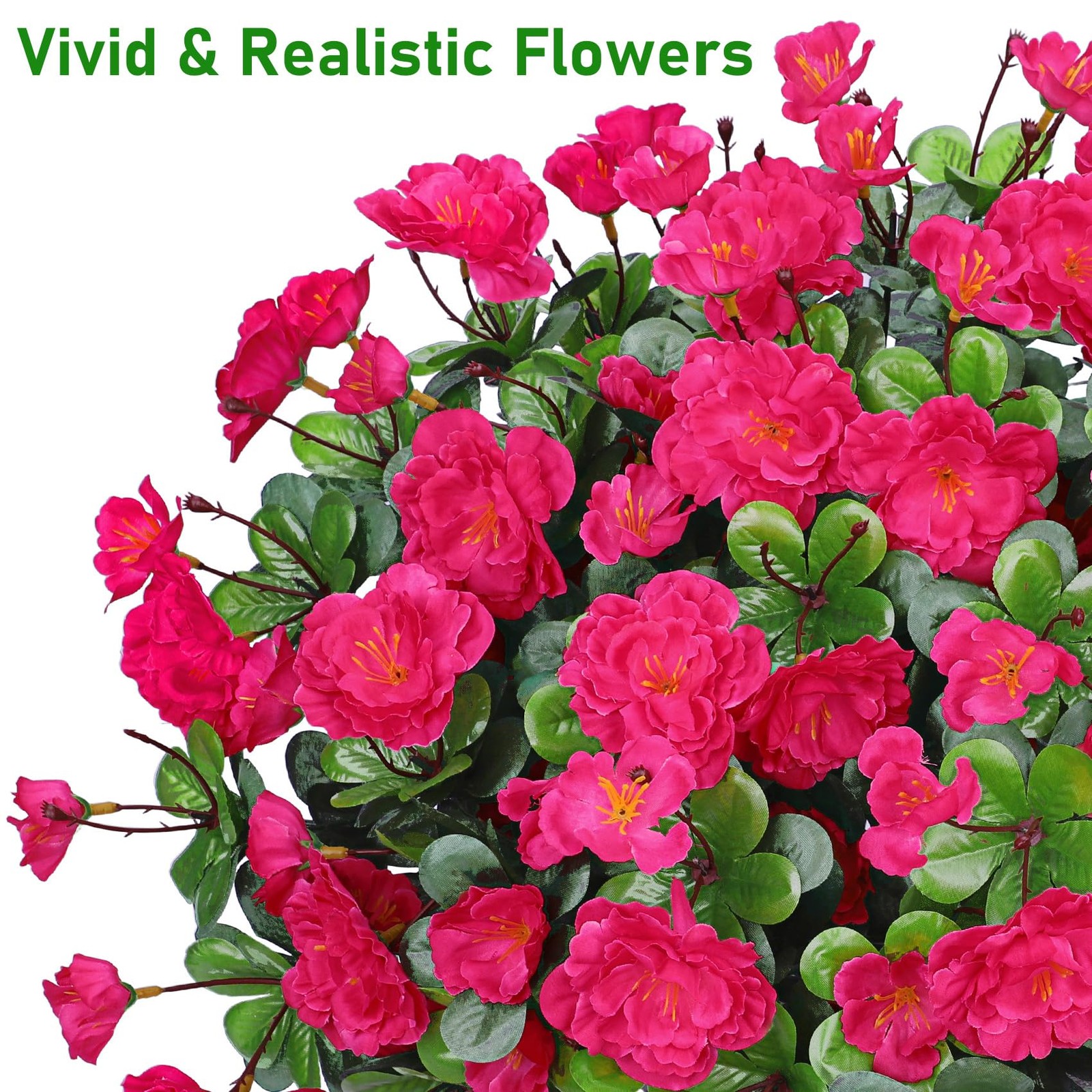 4 Bundles Artificial Flowers for Outdoors, Fake Silk Camellia Flowers Bouquet…