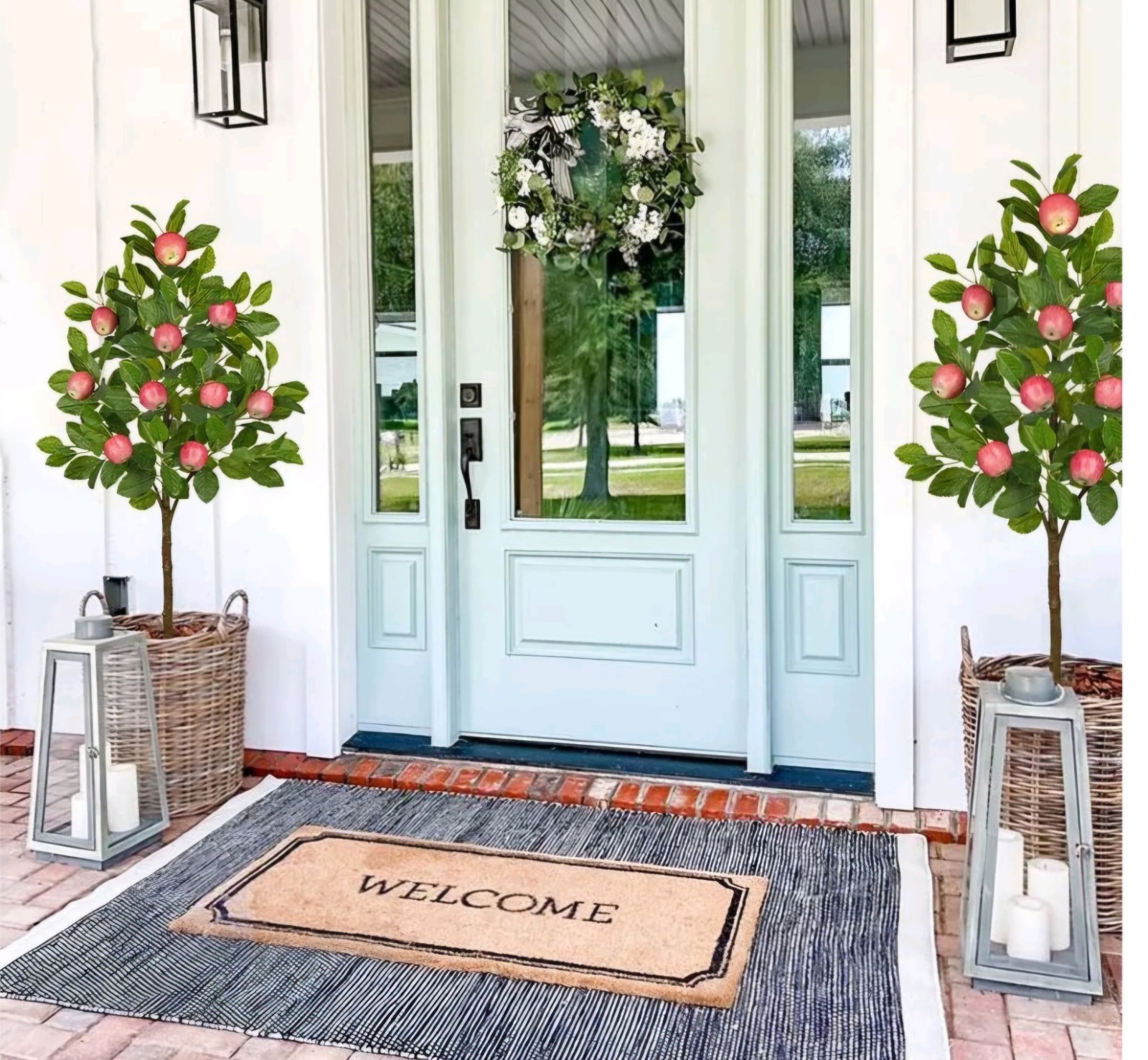 Artificial Apple Tree 3ft Fake Fruits Plant in Pot Large Floor Decor for Home…