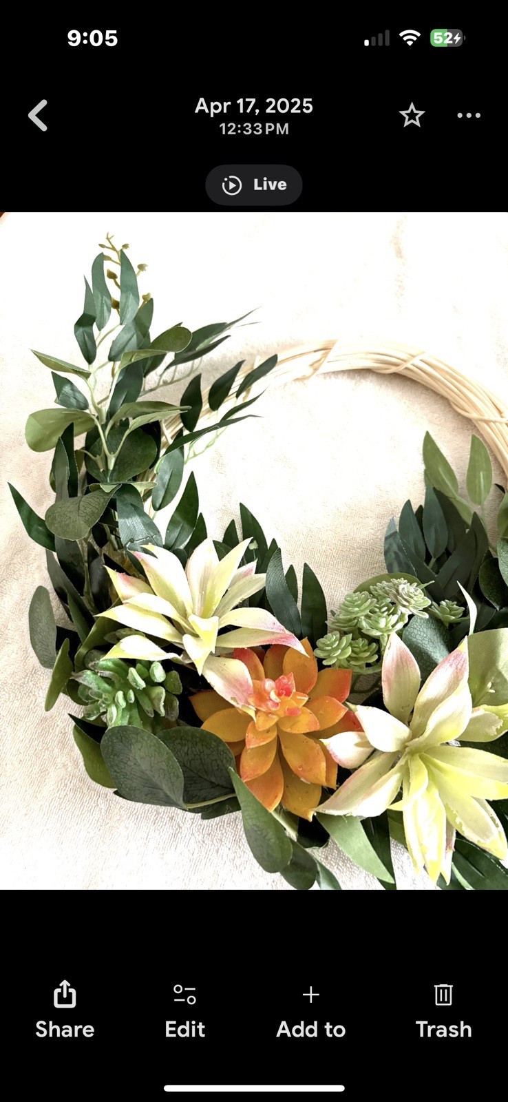 Artificial Succulent Wreath Spring Artificial Floral Wreath