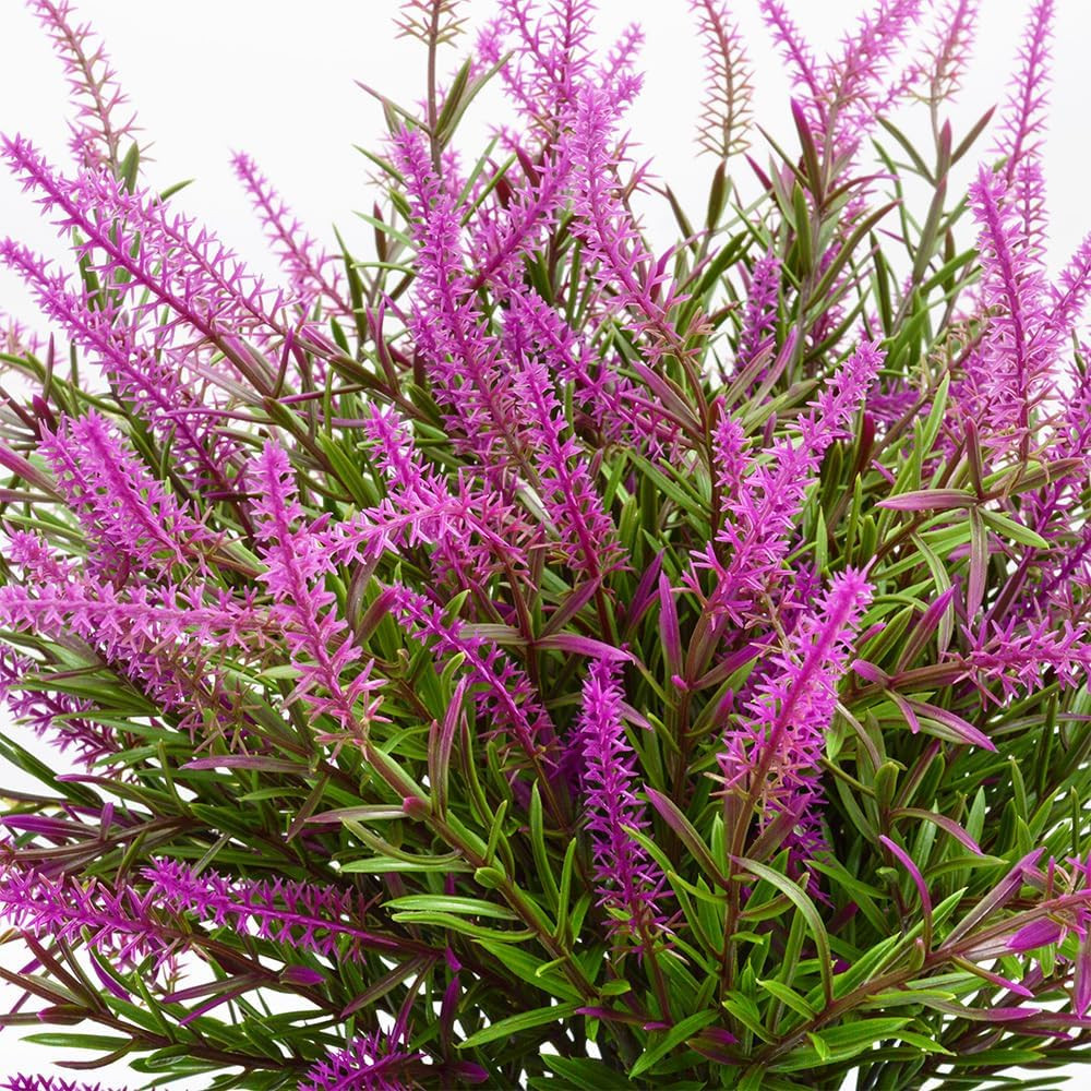 12 Bundles Outdoor Artificial Flowers Lavender Artificial Plants Fake Bushes Art