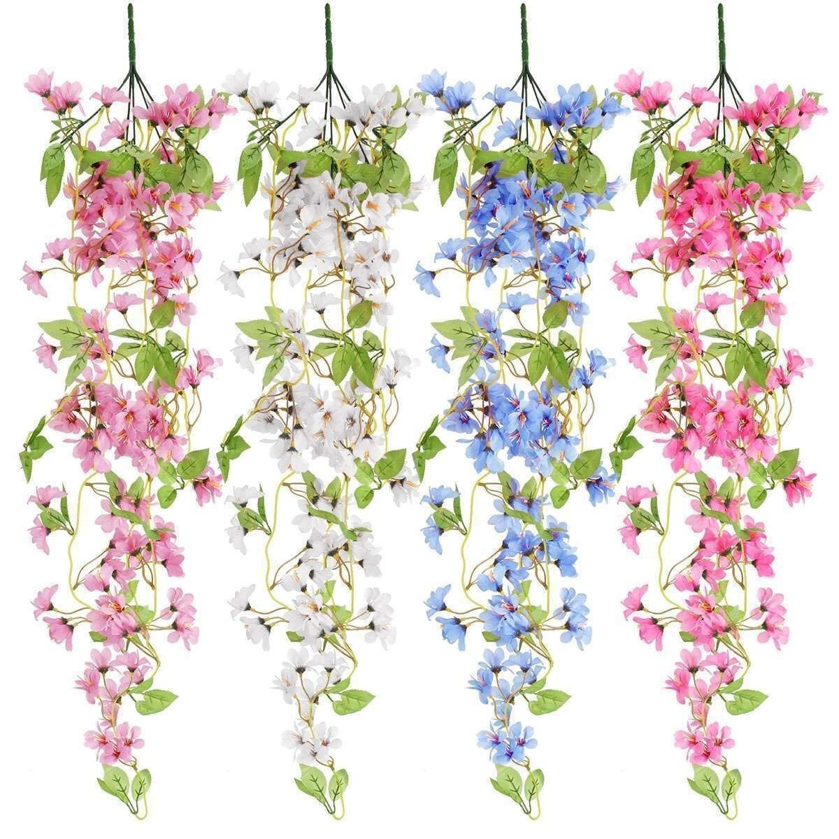 41″ Artificial Silk Rose Leaf Garland Vine Ivy Flower String Wedding Home Decors
