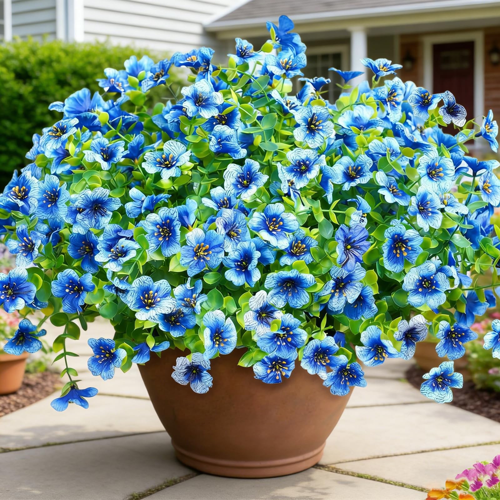 MENRU Artificial Flowers Blue
