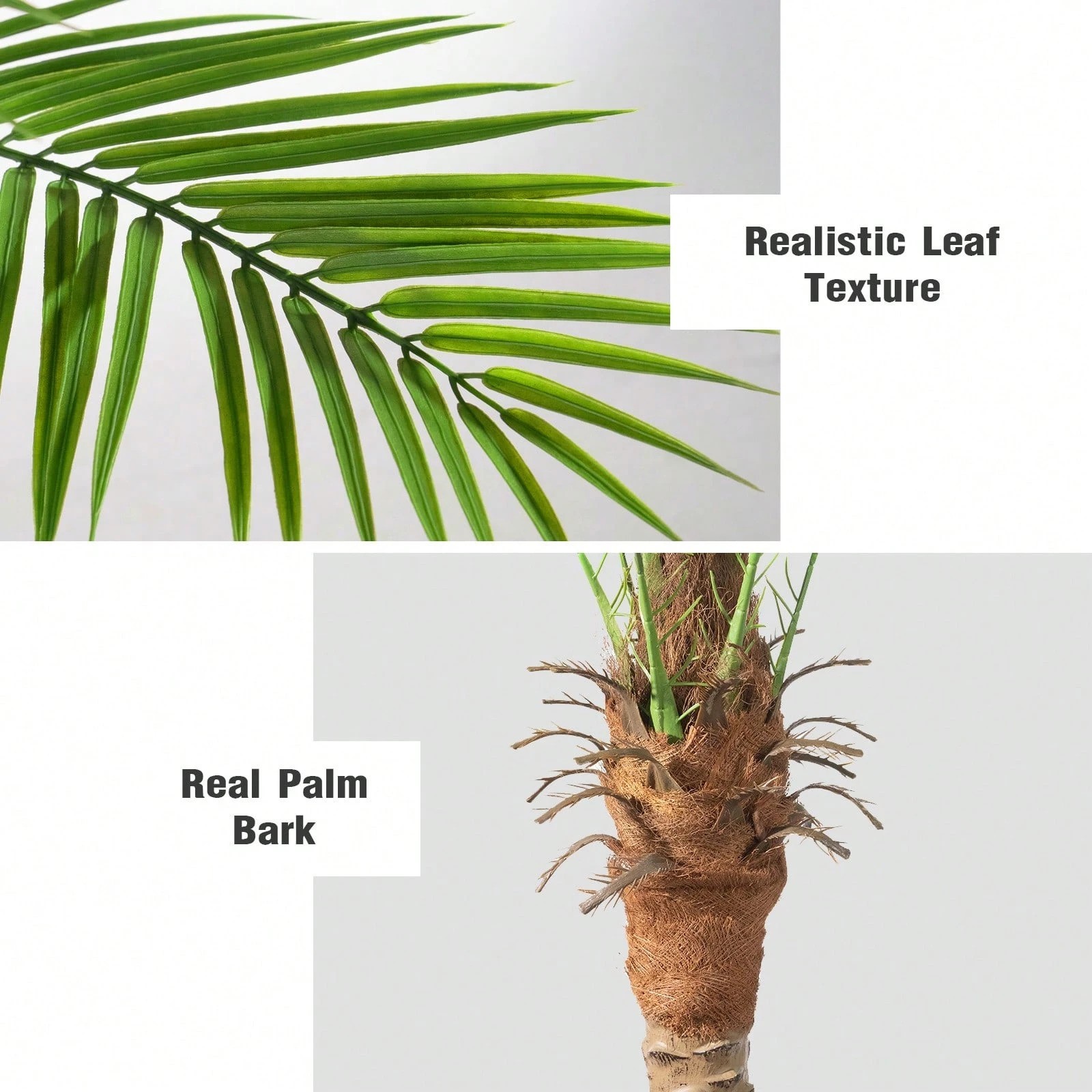 7-9FT Faux Palm Tree Adjustable Leaves Artificial Sago Plant Indoor Patio Decor
