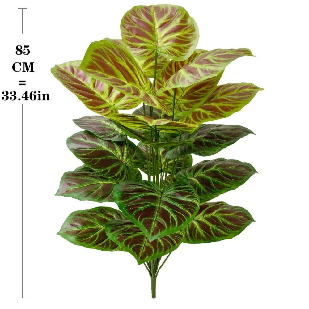 Home Party Decoration Purple & Green Leaf Decor Artificial Plant Simulation Pot