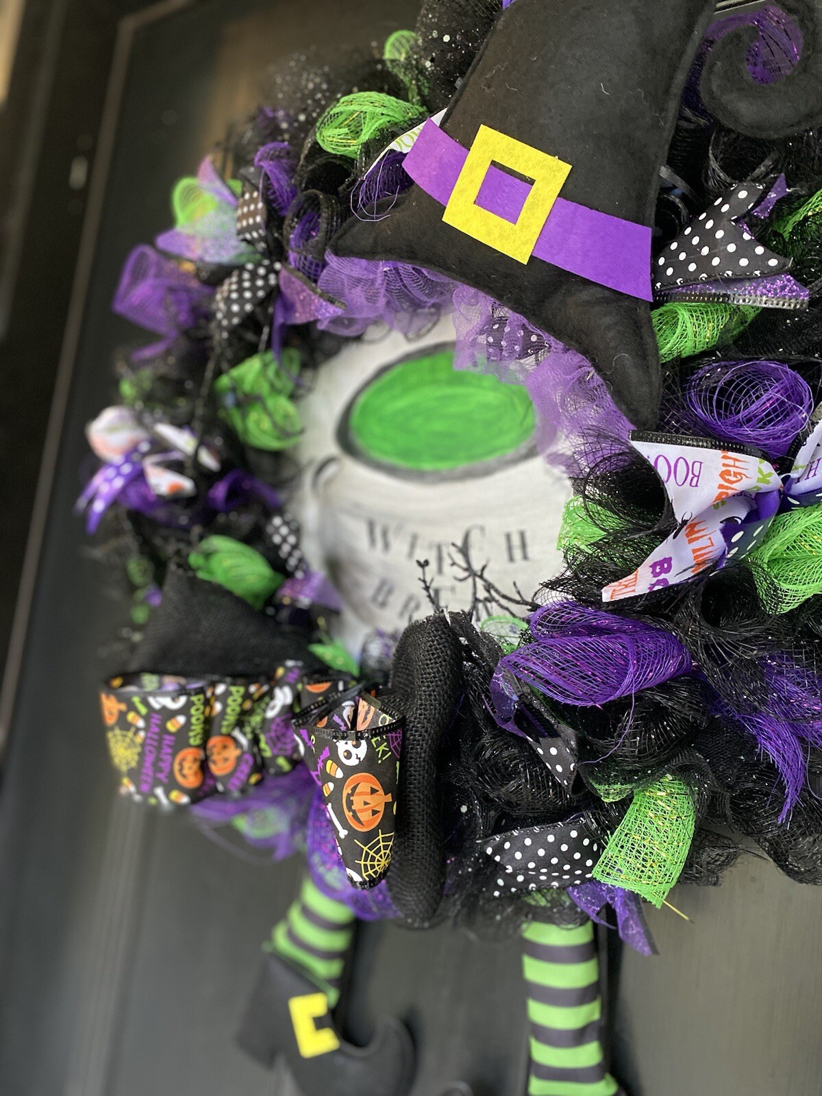 Witch Hat With Legs Wreath