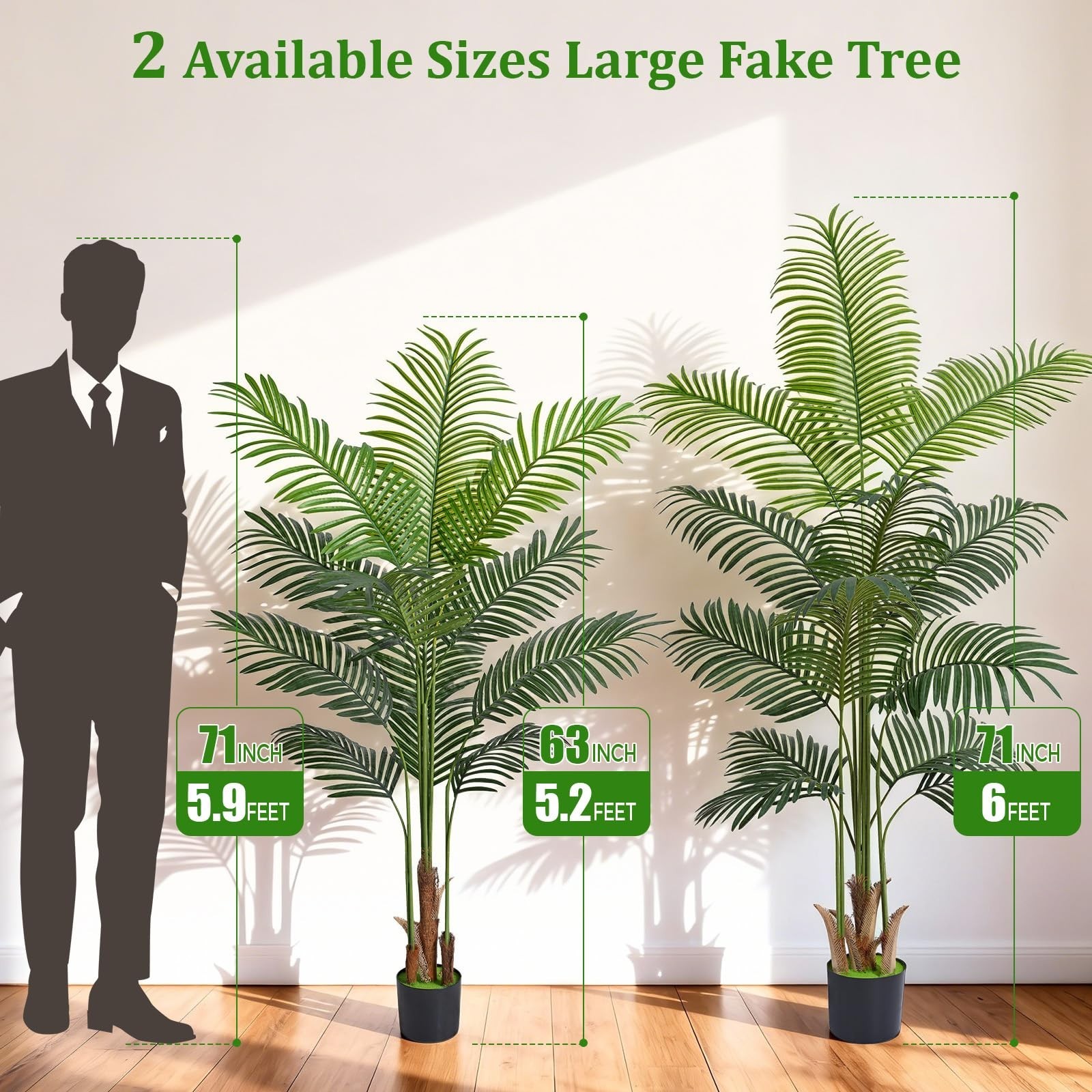 6FT Tall Artificial Palm Tree – Realistic Indoor/Outdoor Plant with Weighted Pla