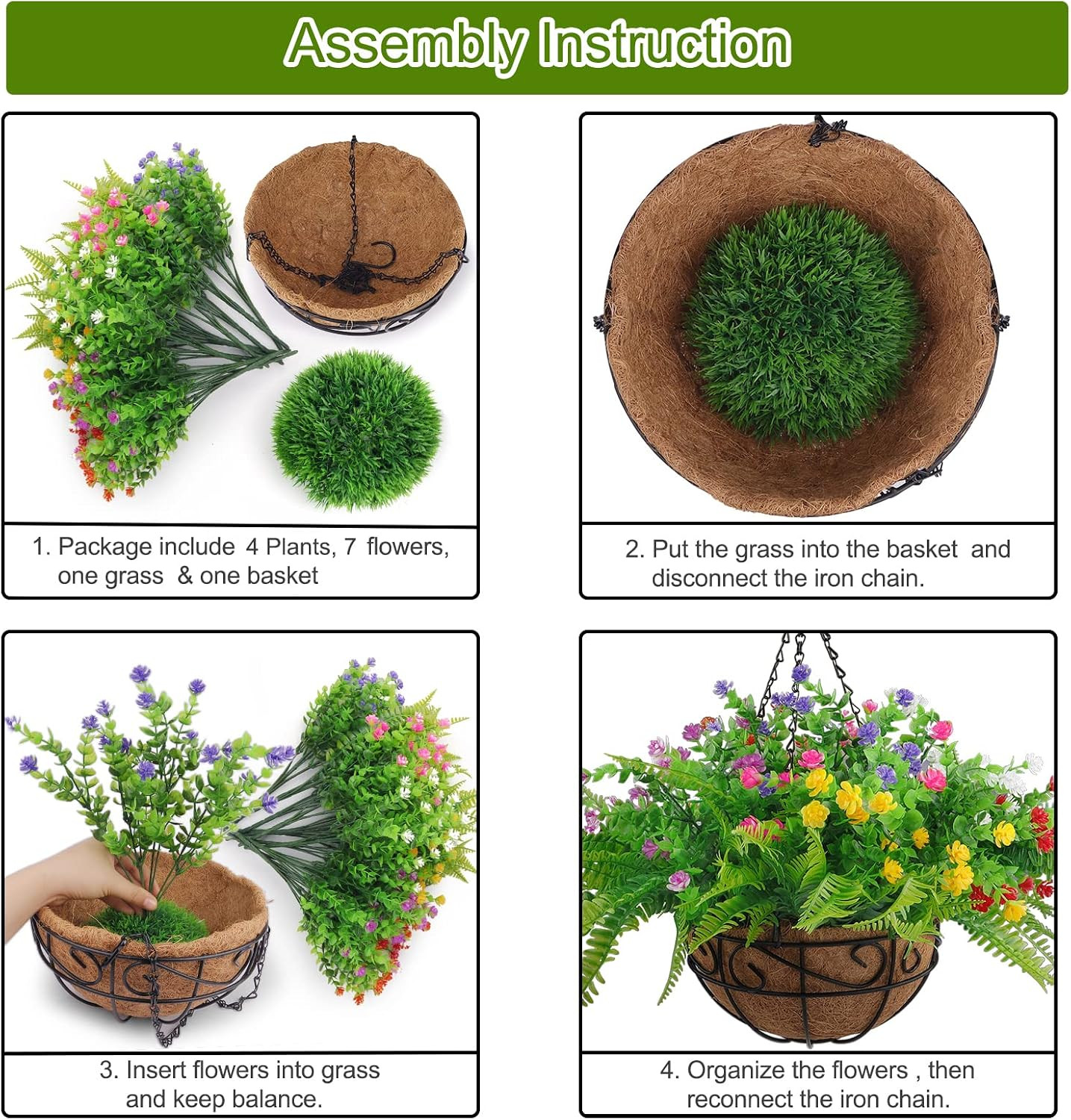 Premium UV-Resistant Faux Hanging Plants for Indoor & Outdoor Use