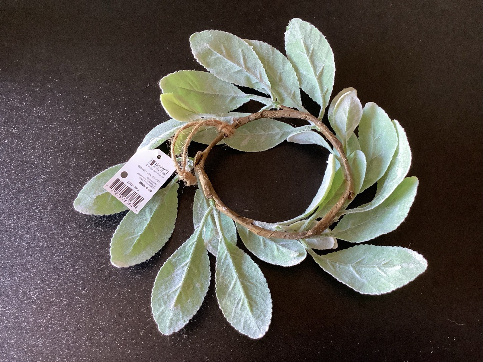 3-1/2″ Lambs Ear Floral Candle Ring Decor