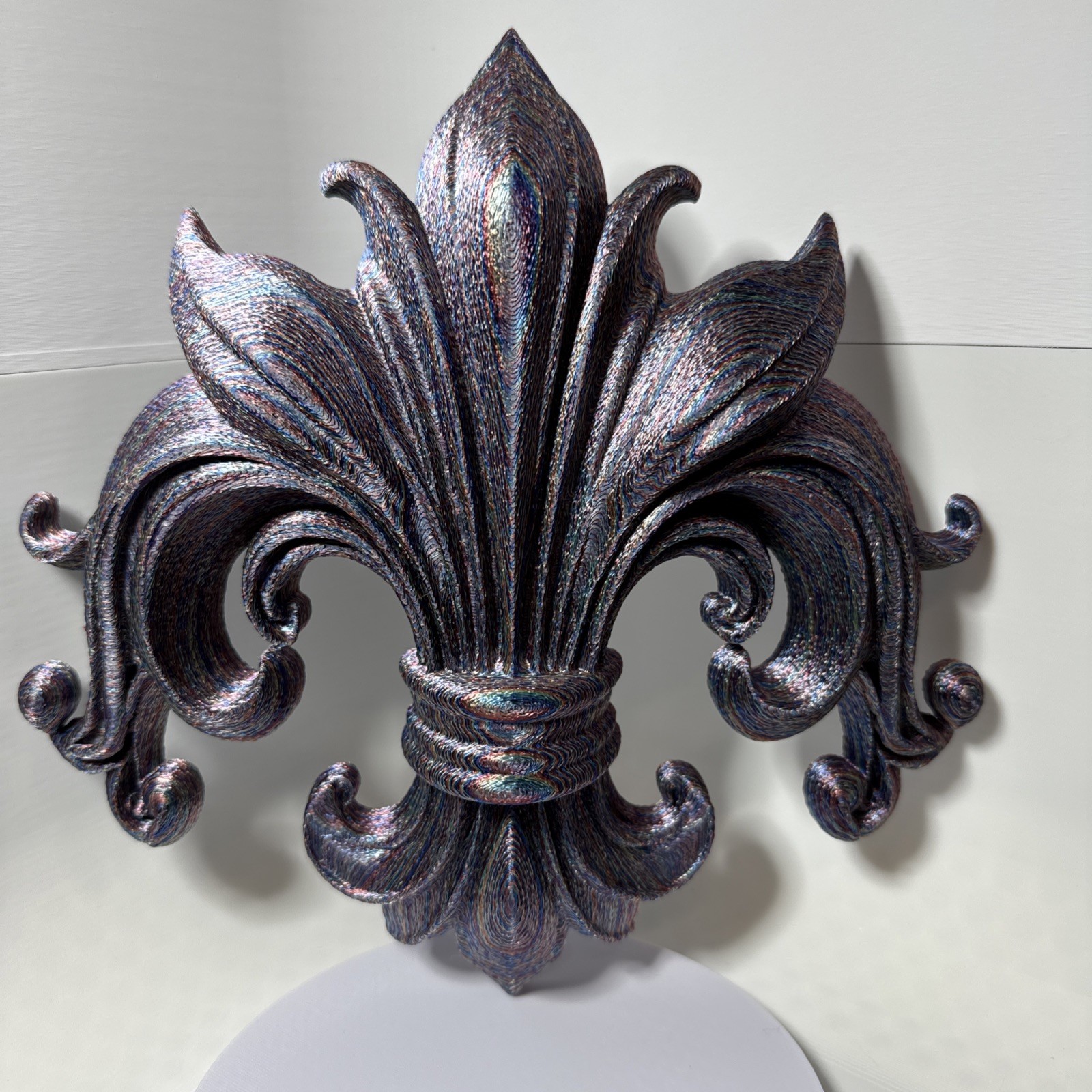 Fleur De Lis Gradient Colors – 3d printed statement piece. 10x10x2