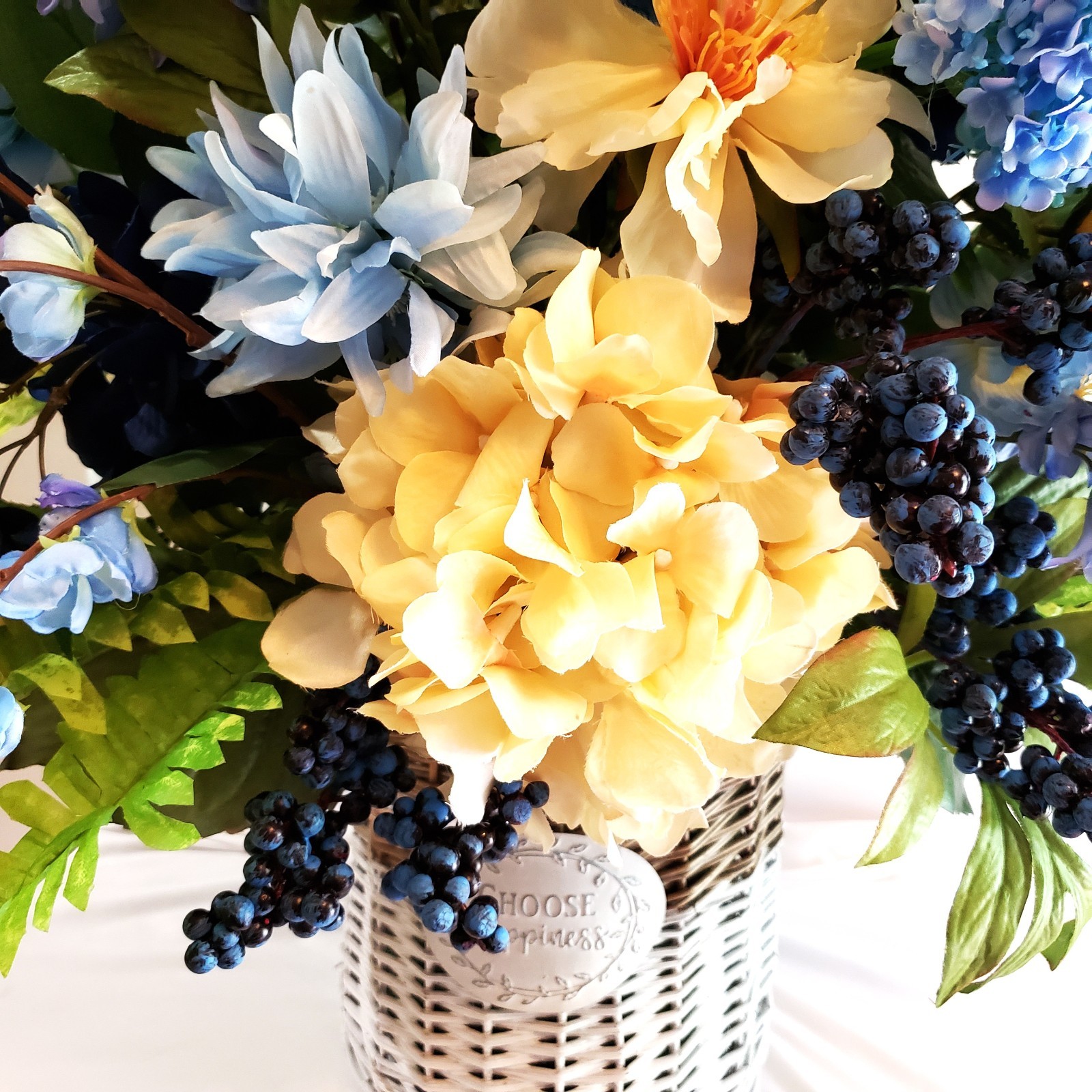 Extra Large Spring Floral Arrangement, 33 Inch Tall Arrangement, Sunroom Decor