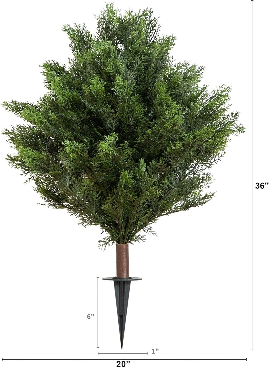 UV Resistant 3Ft Artificial Cedar Bush with Ground Stake for Indoor/Outdoor Use