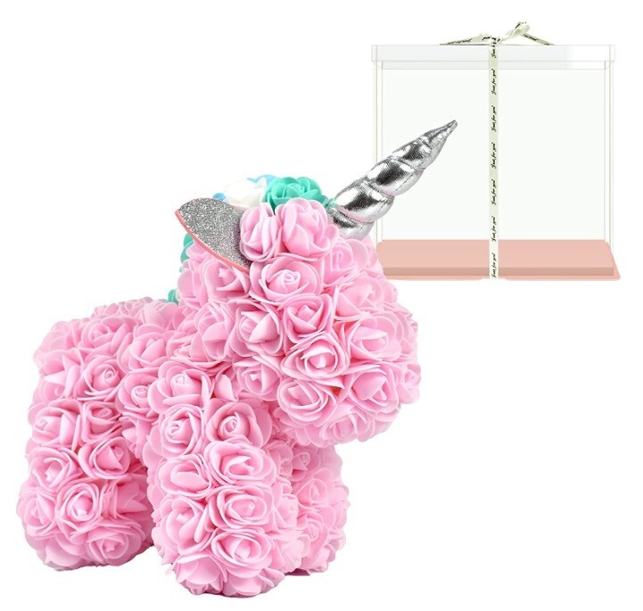 Rose Flower Unicorn Handmade Flower Mythical Beast Simulation Foam Valentine’s