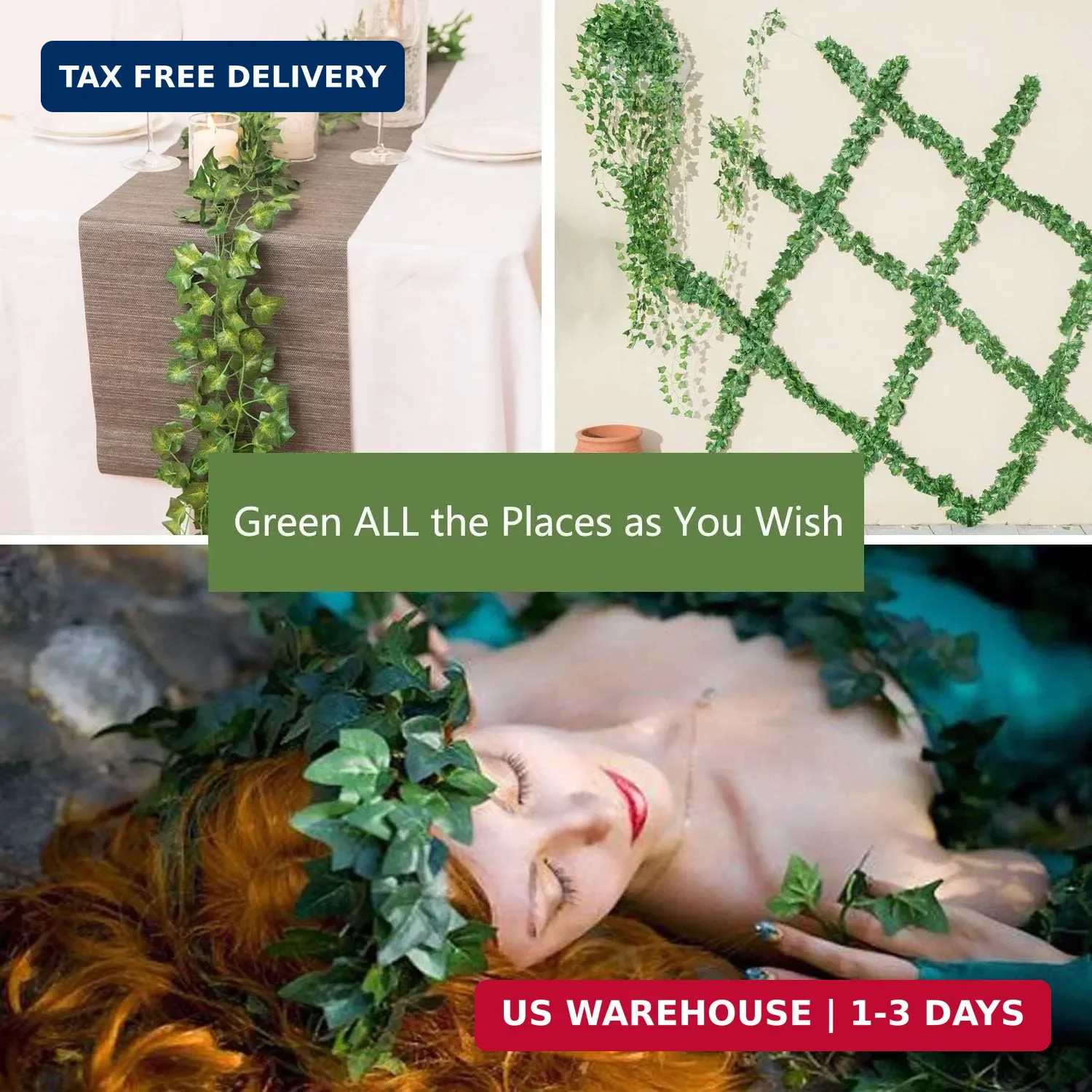 168 FT Artificial Ivy 24 Pack Ivy Vine Garland Ivy Leaves Greenery Garl