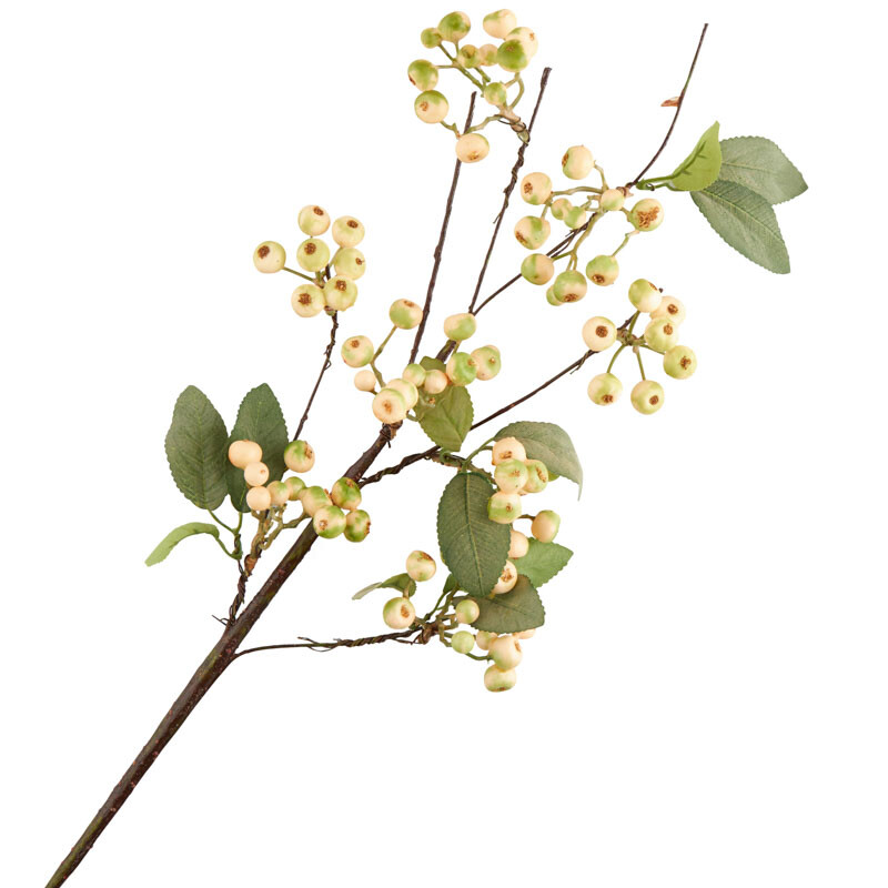 Lot of 2 Cream Artificial Hypericum Berry Floral Spraya