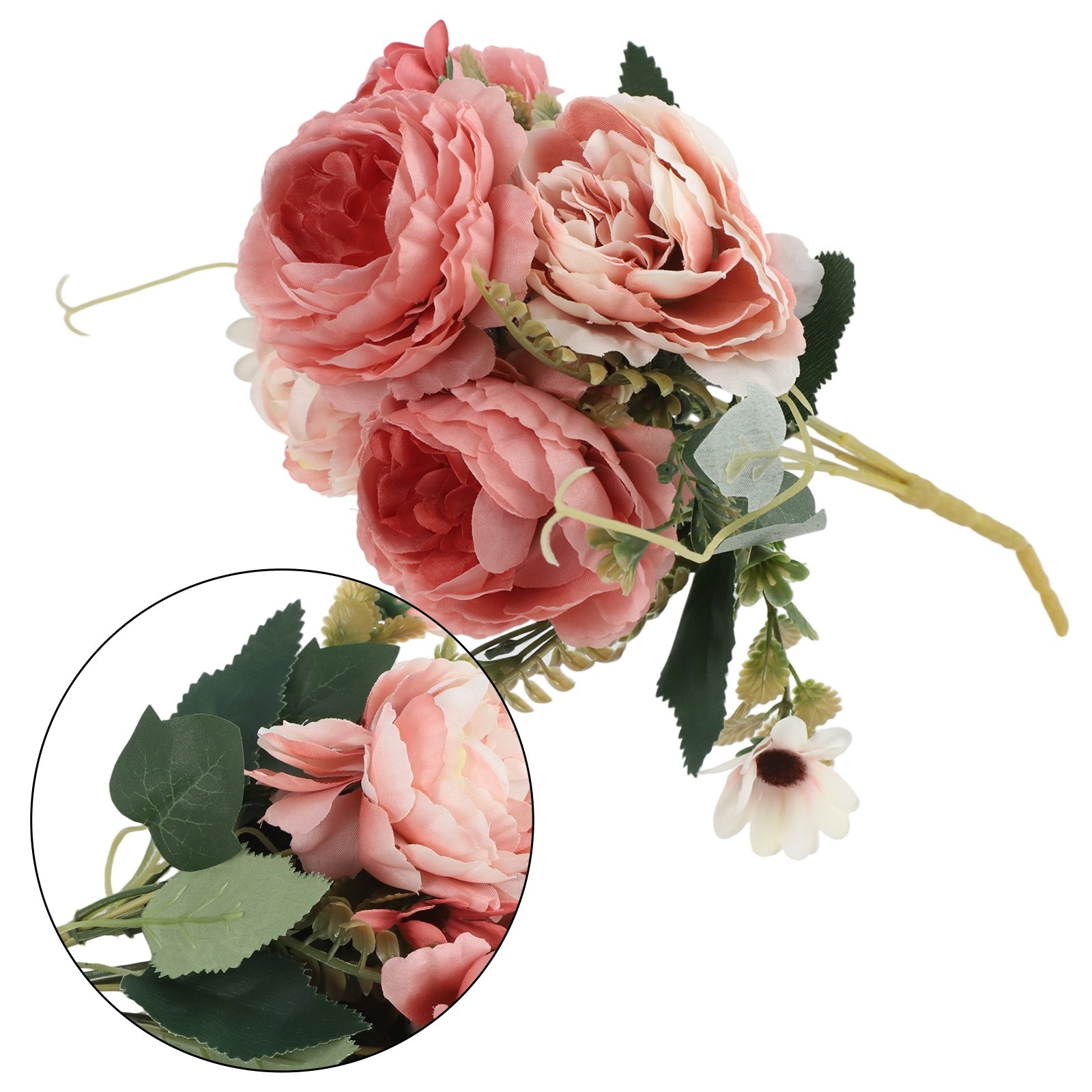 Realistic Faux Flower Arrangement Peony Roses for Elegant Home and Event Decor