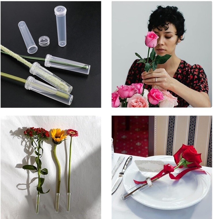 100 Pc Floral Water Decorations 10 ML Flower Display Weddings