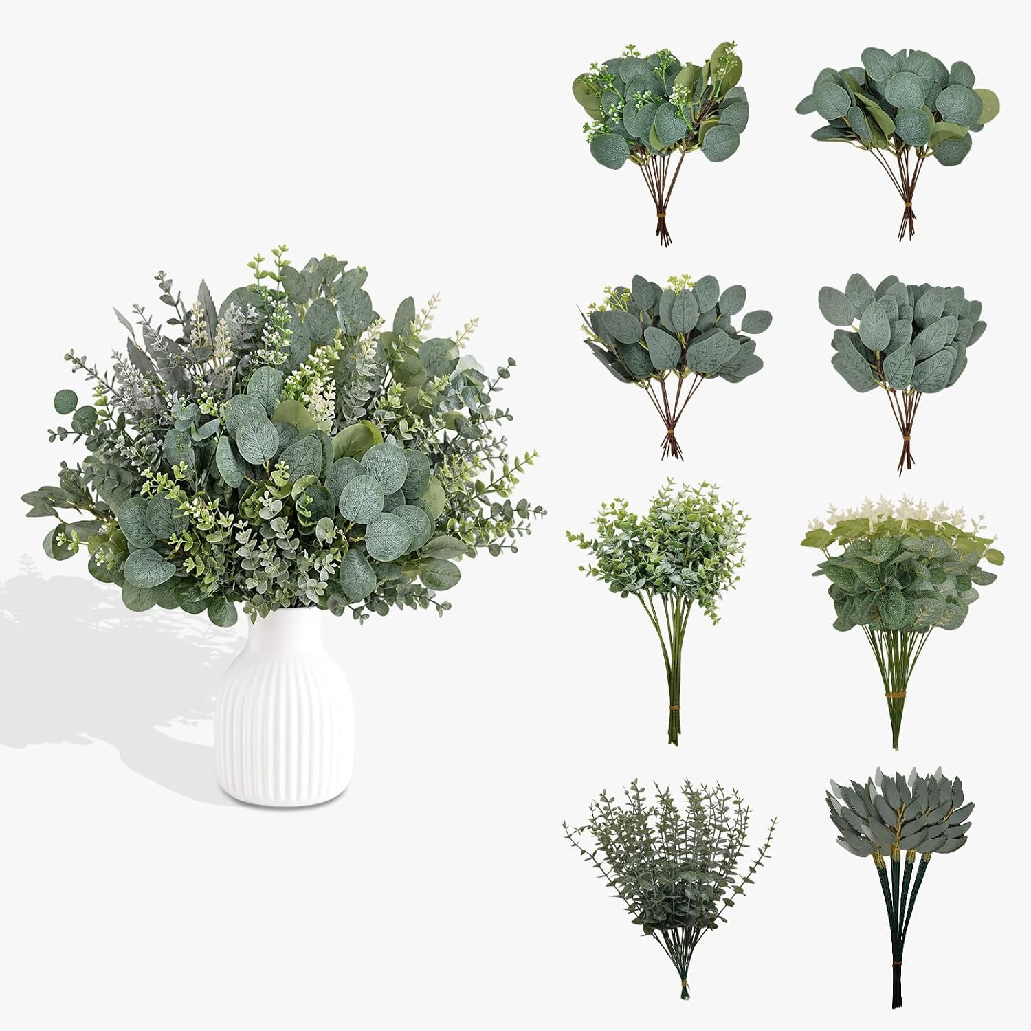 170 Pcs Faux Eucalyptus Stems – Perfect for Home, Weddings & DIY Decor
