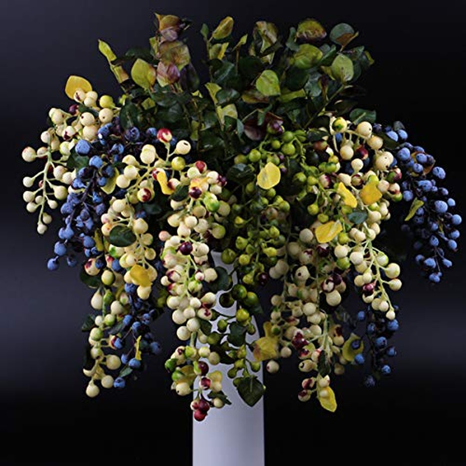 Rinlong 2Pcs Artificial Blueberries Fake Berries Stems Hanging Spray Frosted …