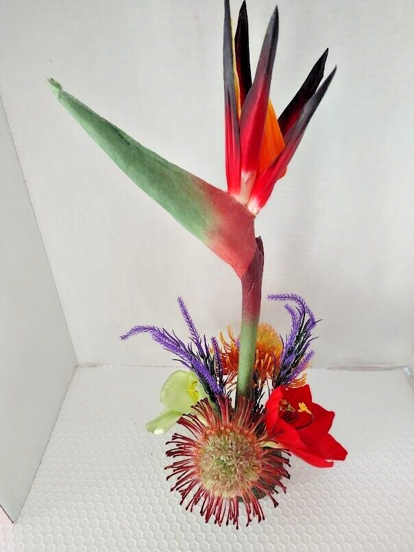 Red Artificial bird of paradise table decoration
