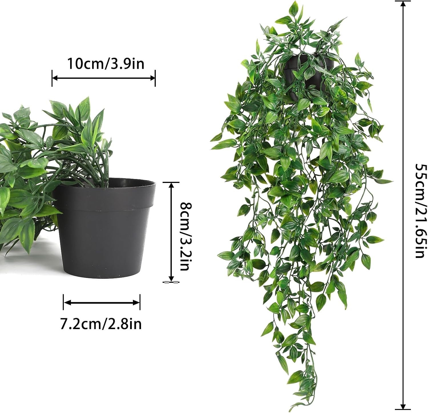 Waterproof Faux Hanging Plants – 2 Pack for Stylish Home and Office Decor