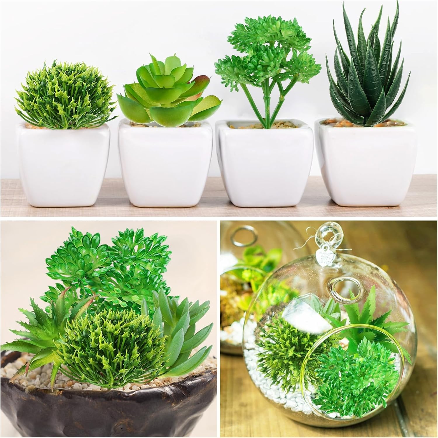 Realistic Hand-Painted Mini Succulents – Perfect for DIY Crafting & Decoration