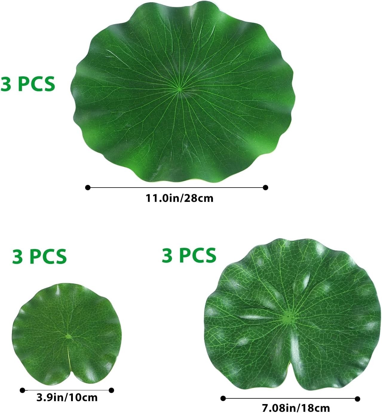 Artificial Foam Floating Lotus Pads – 14 Piece Set for Beautiful Water Features
