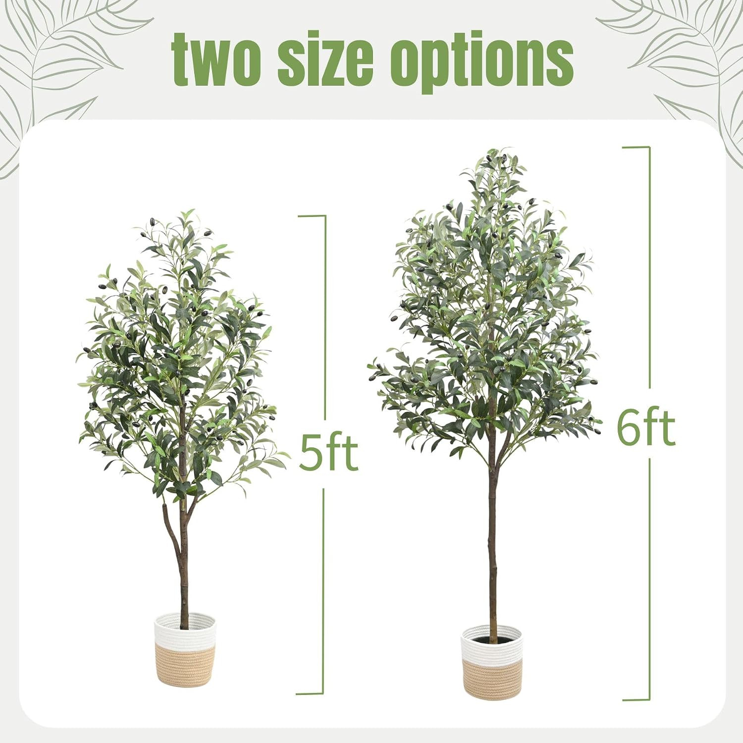 6Ft Dense Leaves Artificial Olive Tree with Woven Basket – Realistic Faux Olive