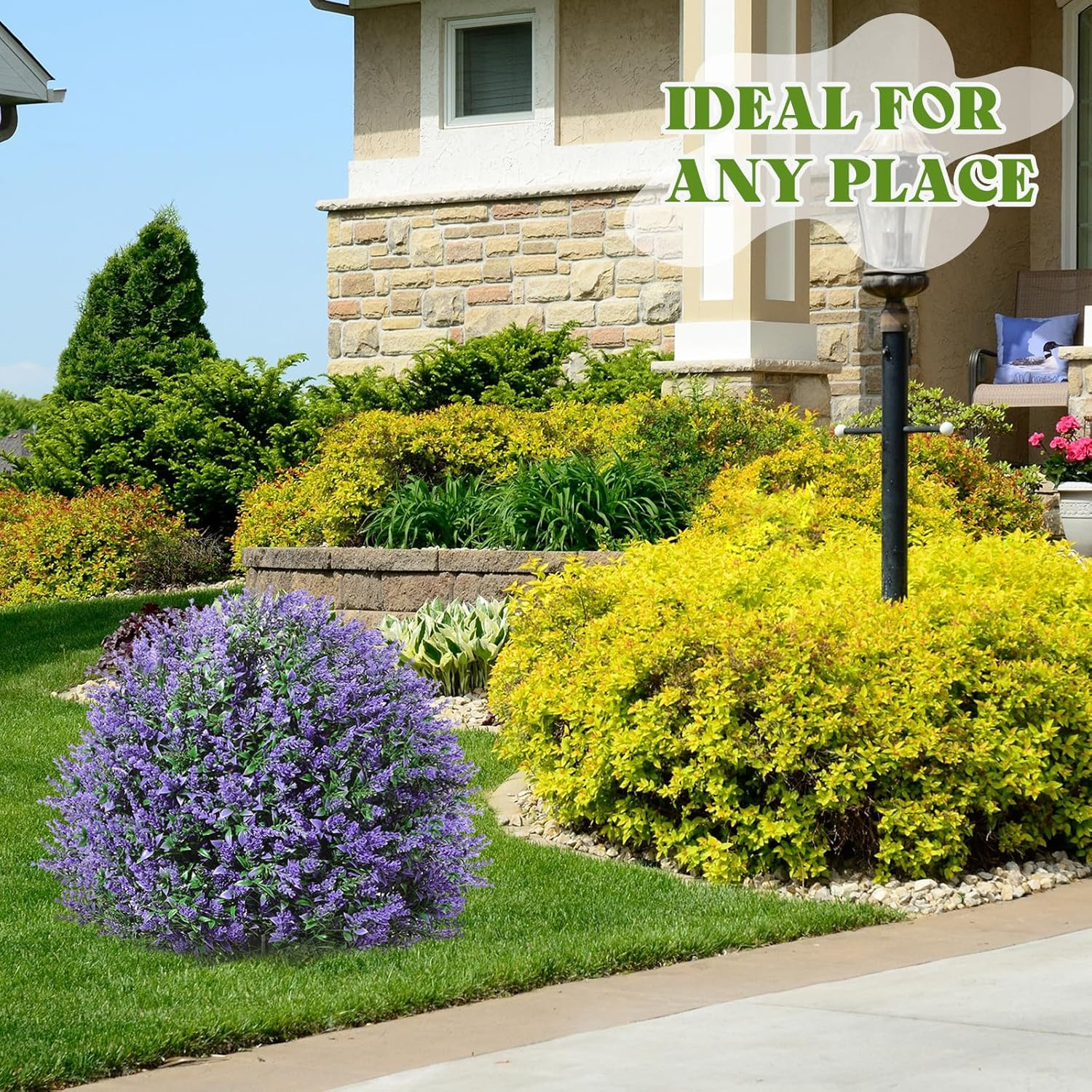 24″ UV Resistant Artificial Topiary Ball Plants with Flowers – 2 Pack