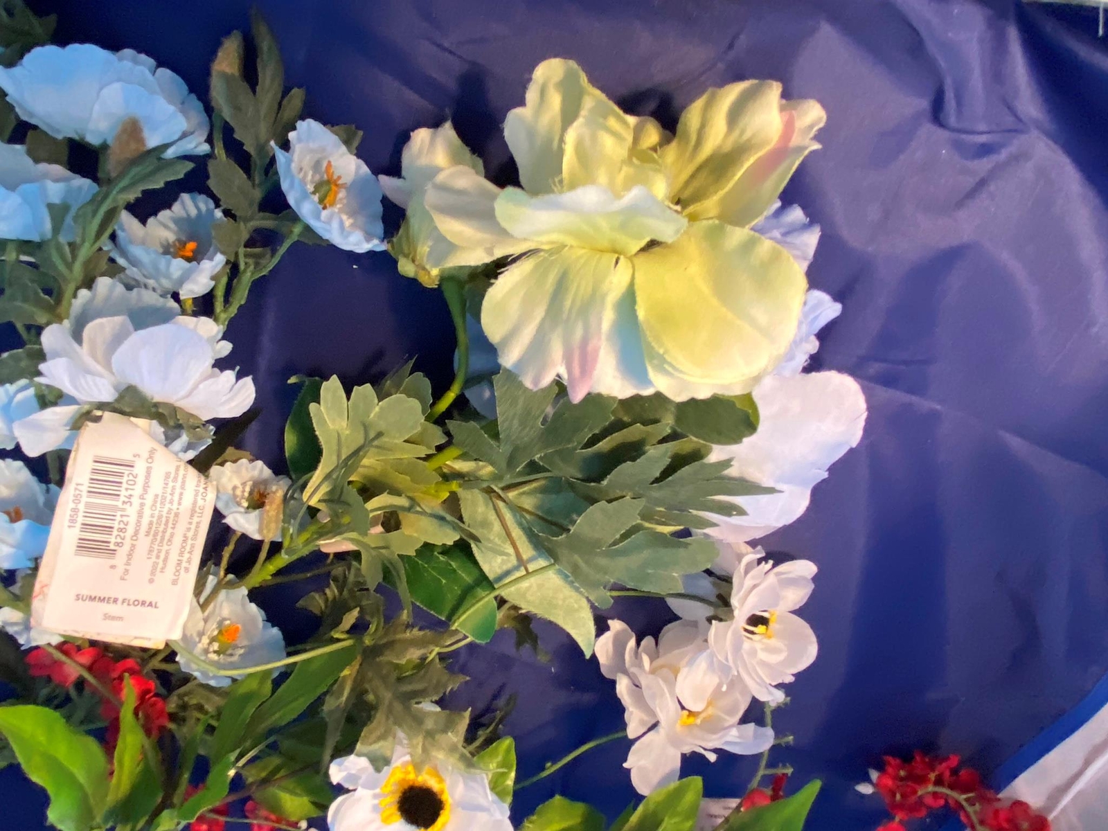 Mixed Lot of 5 Artificial Flowers Long Stem Bloom Room Decorations Variety Craft