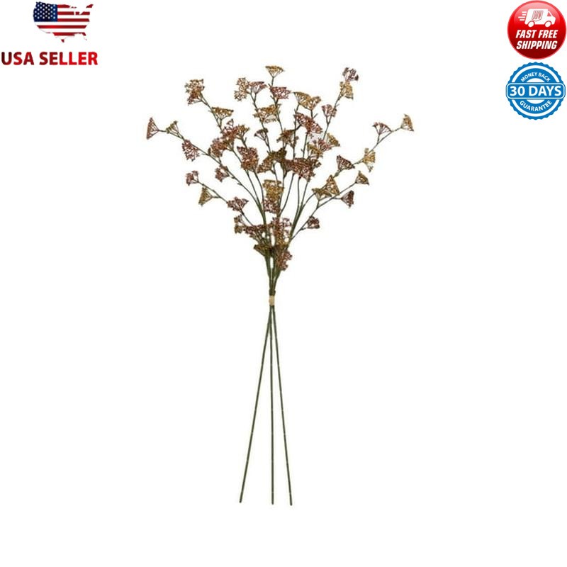 Artificial Dried Rice Stems Fall Decor Bundle 3 Pcs Arrangements Rust Resistant