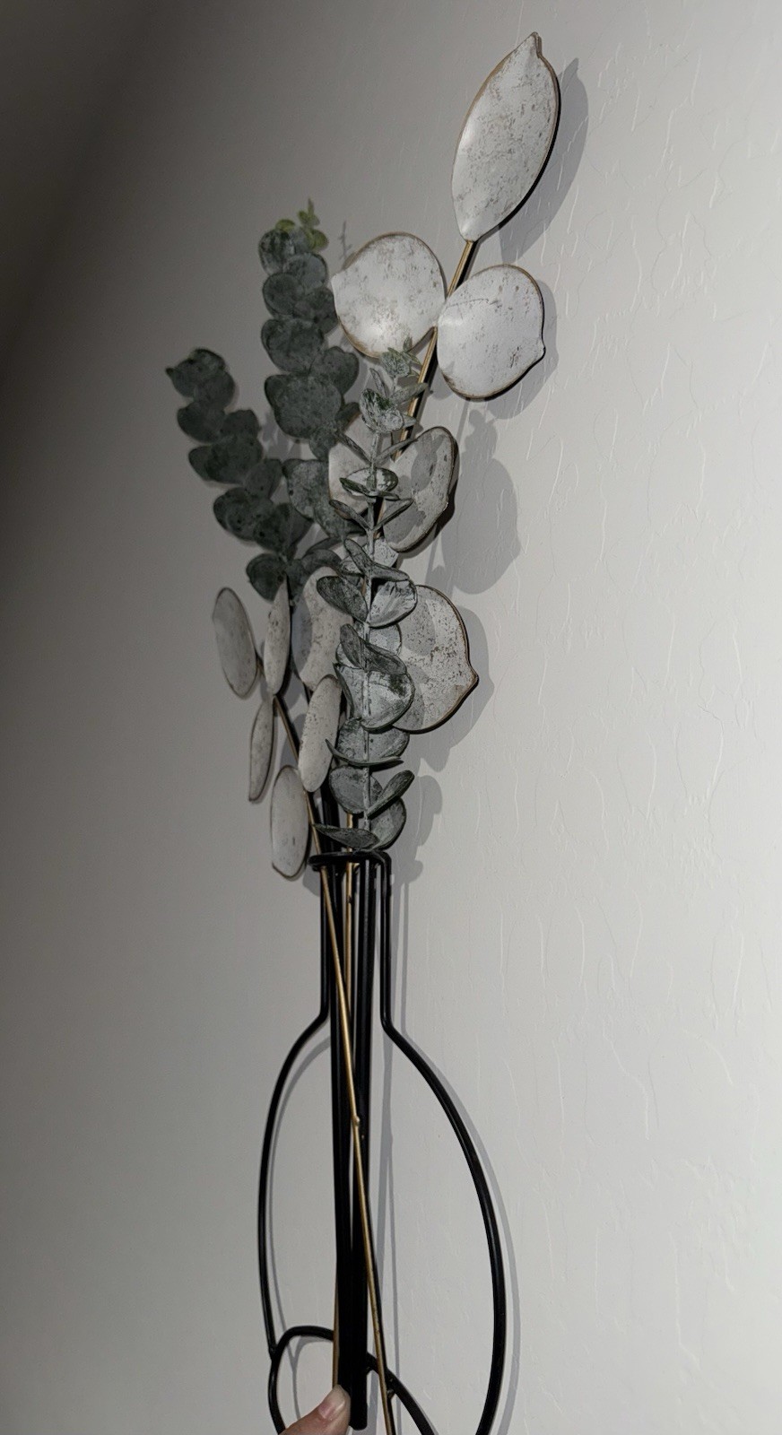Faux Eucalyptus Decor Hanging! Boho Farm Cottage Style White Gold Black Green