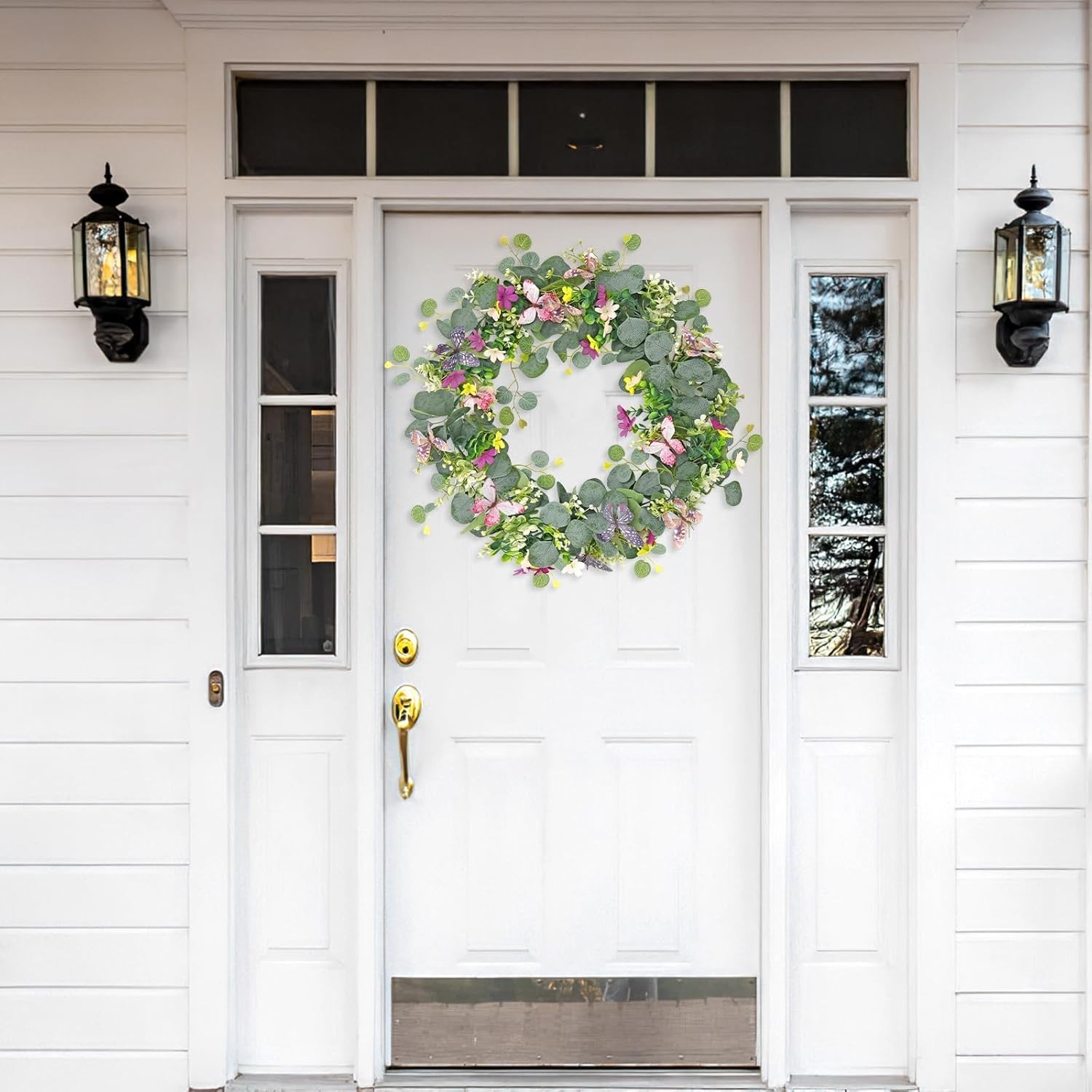 2 Pack 5.68 FT Artificial Daisy Garland W/ 3D Butterfly Hanging Fake Flowers
