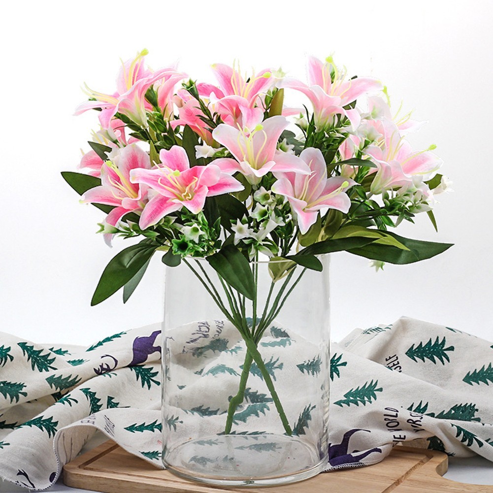 Realistic Artificial Lily Bouquet for Elegant For Wedding and Home Decor