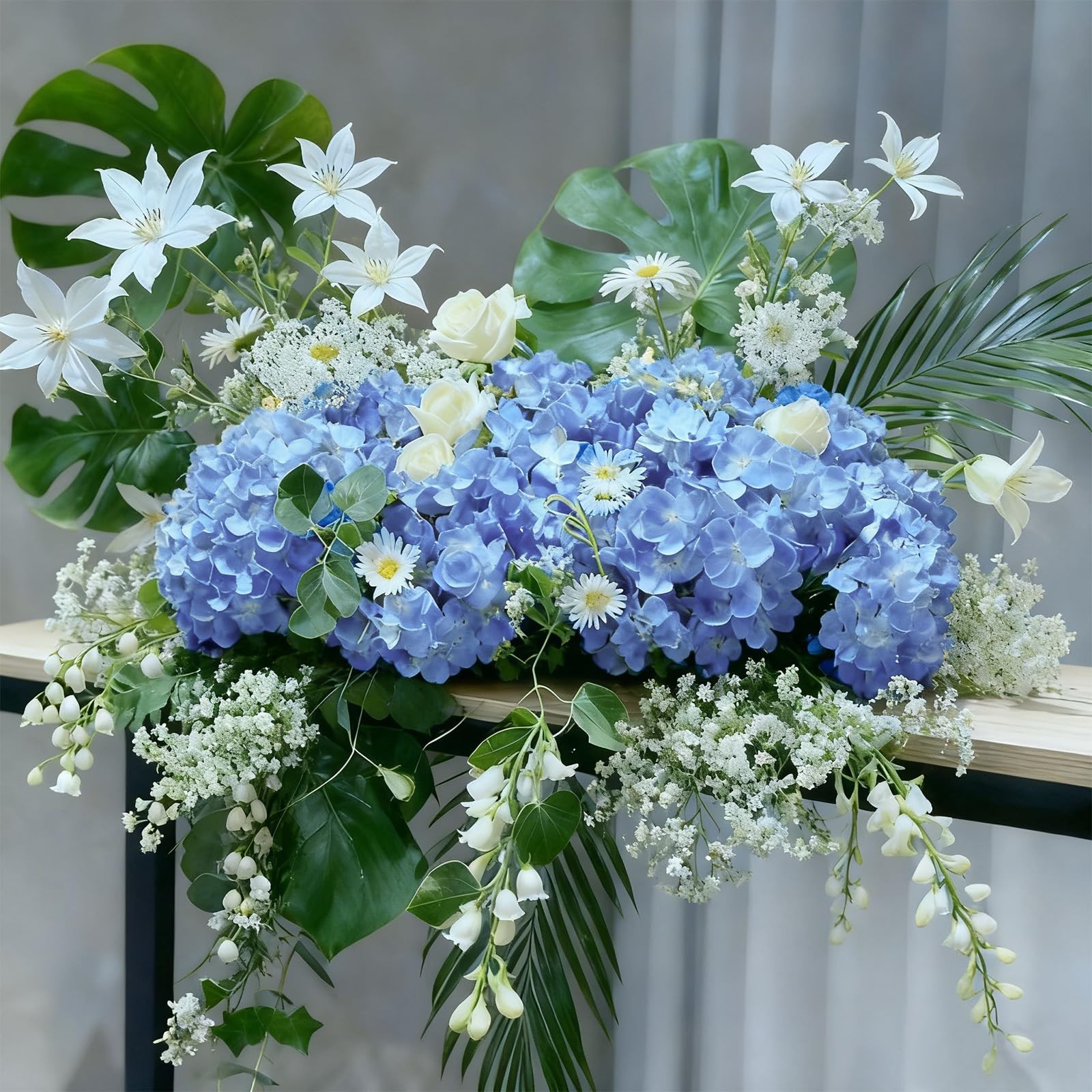 30 Pcs Blue Hydrangea Artificial Flowers Bulk, Faux Hydrangea Flowers Heads, …