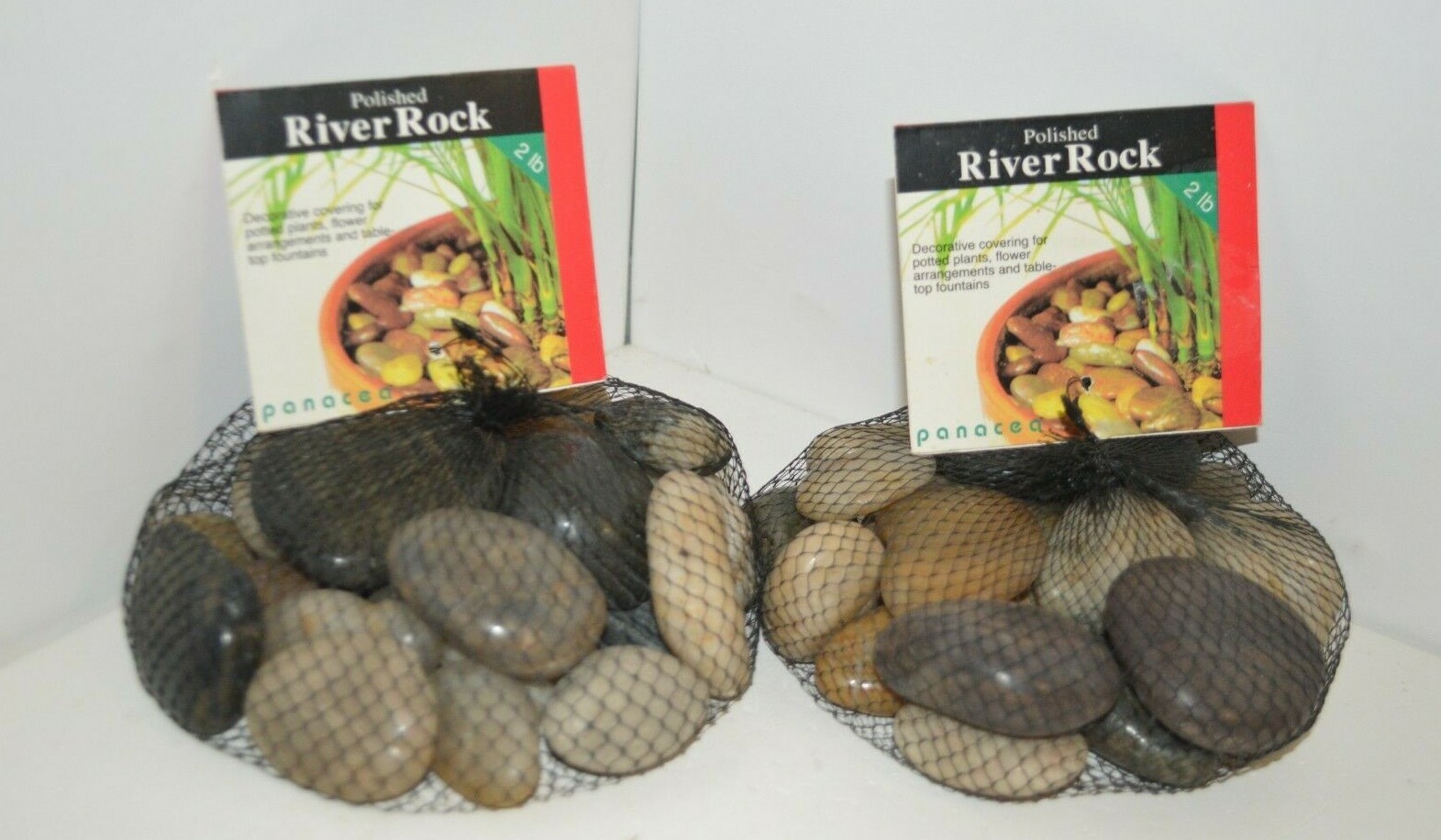 2X Accent RIVER Rocks POLISHED 2 lb ea = 4 lb total Craft GARDEN Decor STONES
