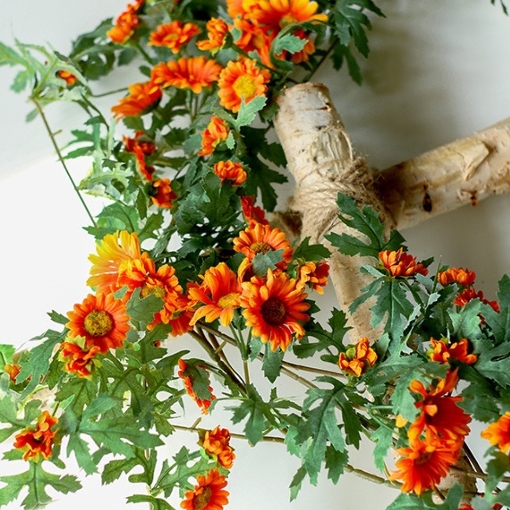 175cm Artificial Flower Garland with Daisy and Sunflower Vine for Home